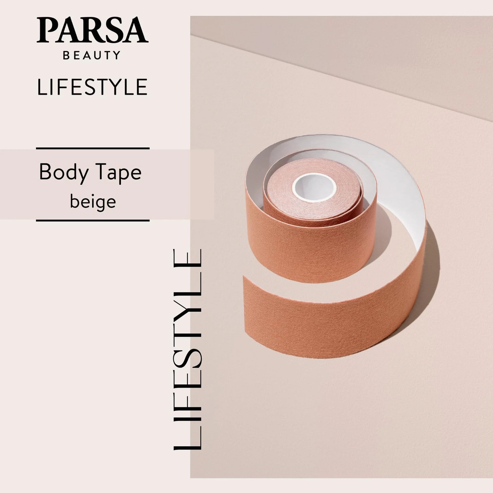 PARSA Beauty BodyTape – 5 cm x 5 m – taśma na klatkę piersiową dla kobiet – doskonałe trzymanie i wysoka funkcjonalność, elegancka modność
