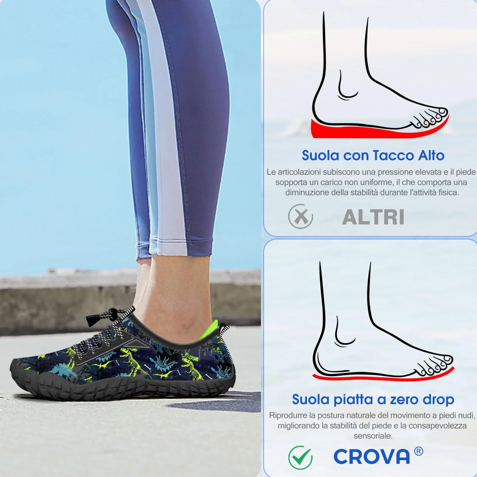 CROVA Dziecięce buty do sportów wodnych, ultralekkie, całkowicie drenażowe, szybkoschnące, do wody, wsuwane, dla chłopców, dziewcząt, maluchów