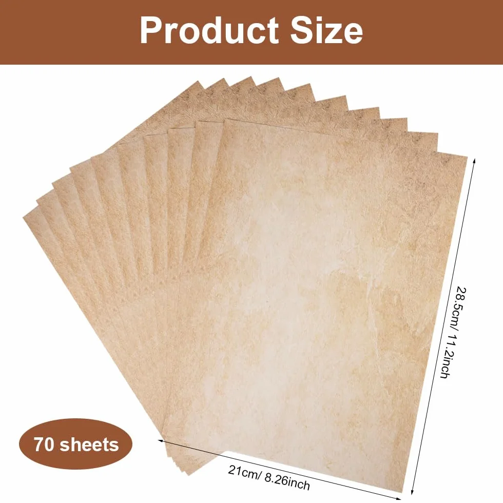 Papier pergaminowy A4 100 g/m² vintage dwustronny nadruk 70 arkuszy