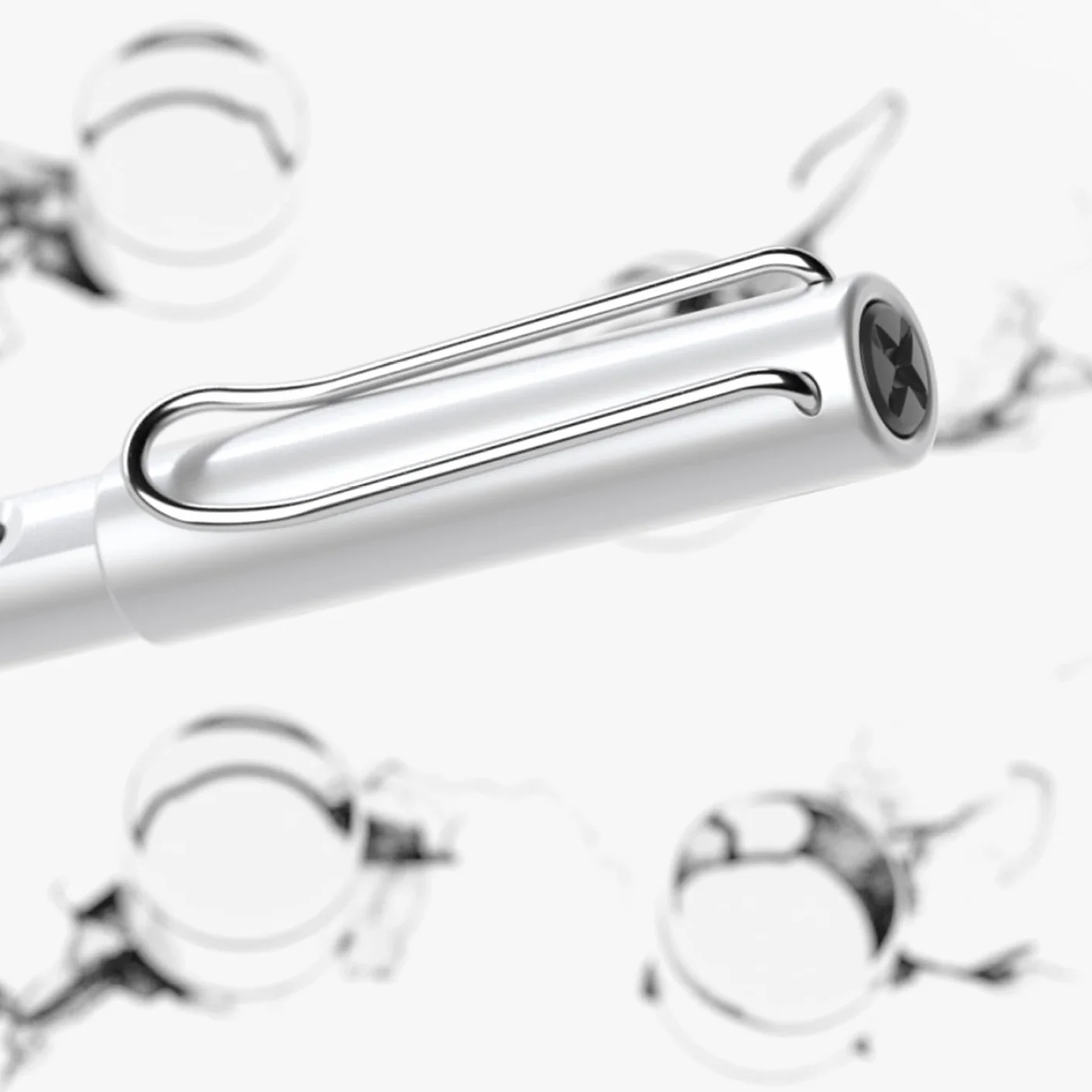 Lamy AL-star whitesilver pióro wieczne z ergonomicznym uchwytem i polerowaną stalówką stalową o szerokości kreski F, lekka aluminiowa obudowa, w zestawie wkład atramentowy T10, kolor niebieski, dla