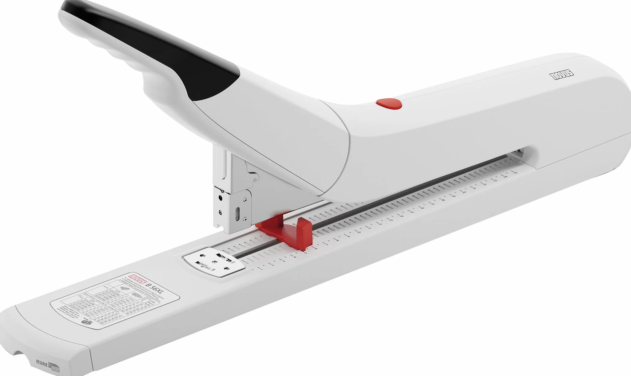 Novus B56 XL Zszywacz z długim ramieniem do dużych obciążeń, pojemność 20-170 arkuszy, głębokość zszywania 24,7 cm, zapobiegający zacinaniu się, inżynieria niemiecka (023-0062)