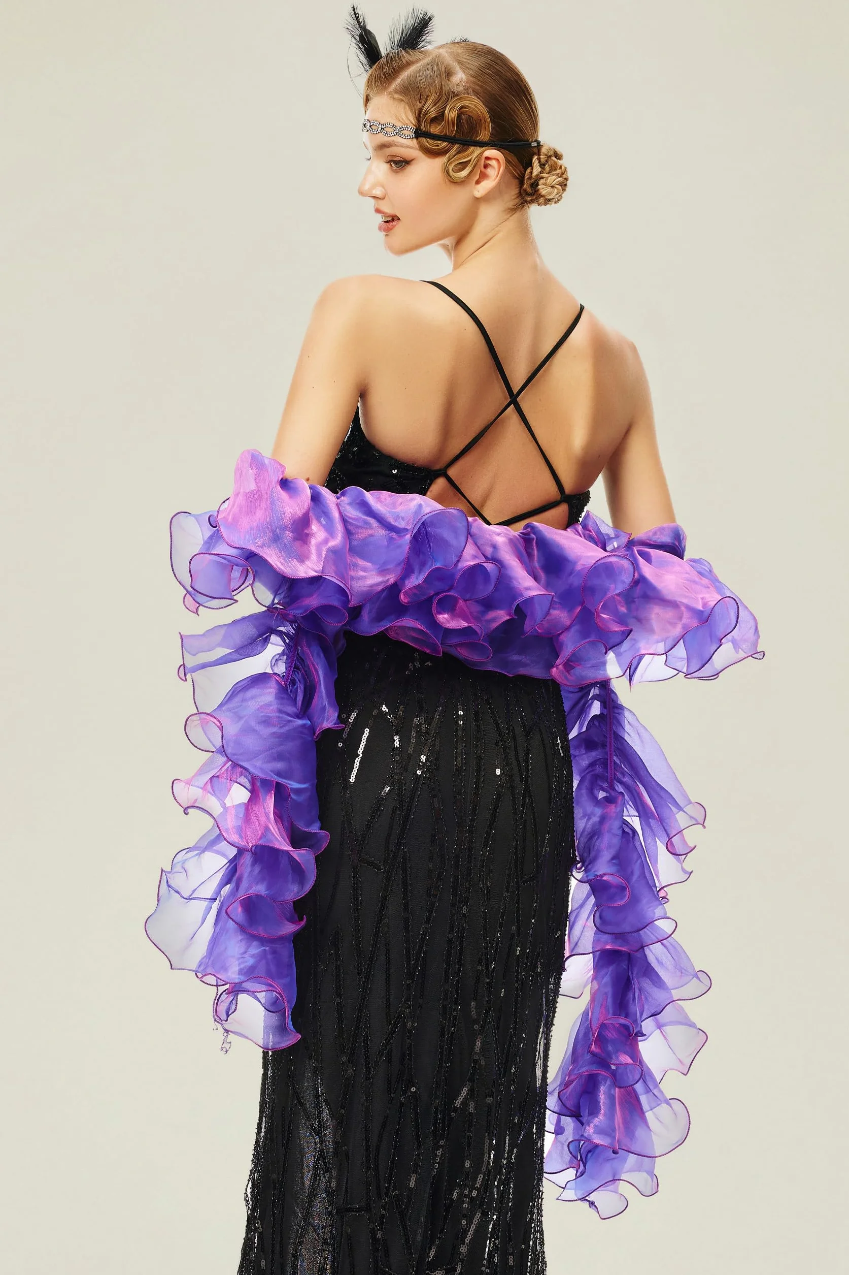 BABEYOND Chandelle Boa Vintage – 200 g, Gatsby-Organza-Boa, akcesoria do klapek z lat 20