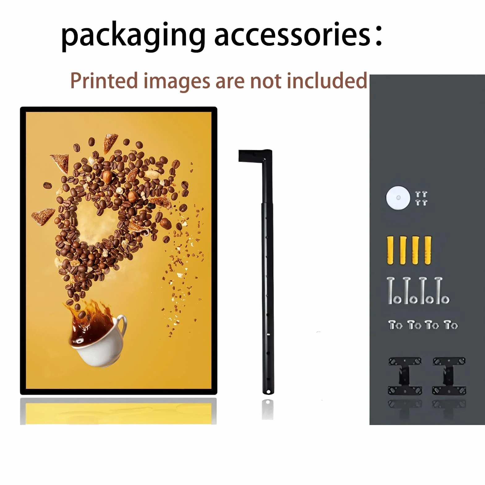 Kanduo tablica menu restauracja led 60x40cm (24x16 cali) Ultracienka kaseta LED z ramką zatrzaskową, podświetlany wyświetlacz plakatowy, podświetlane diodami LED tablice menu Ramki reklamowe(4PCS 60x4