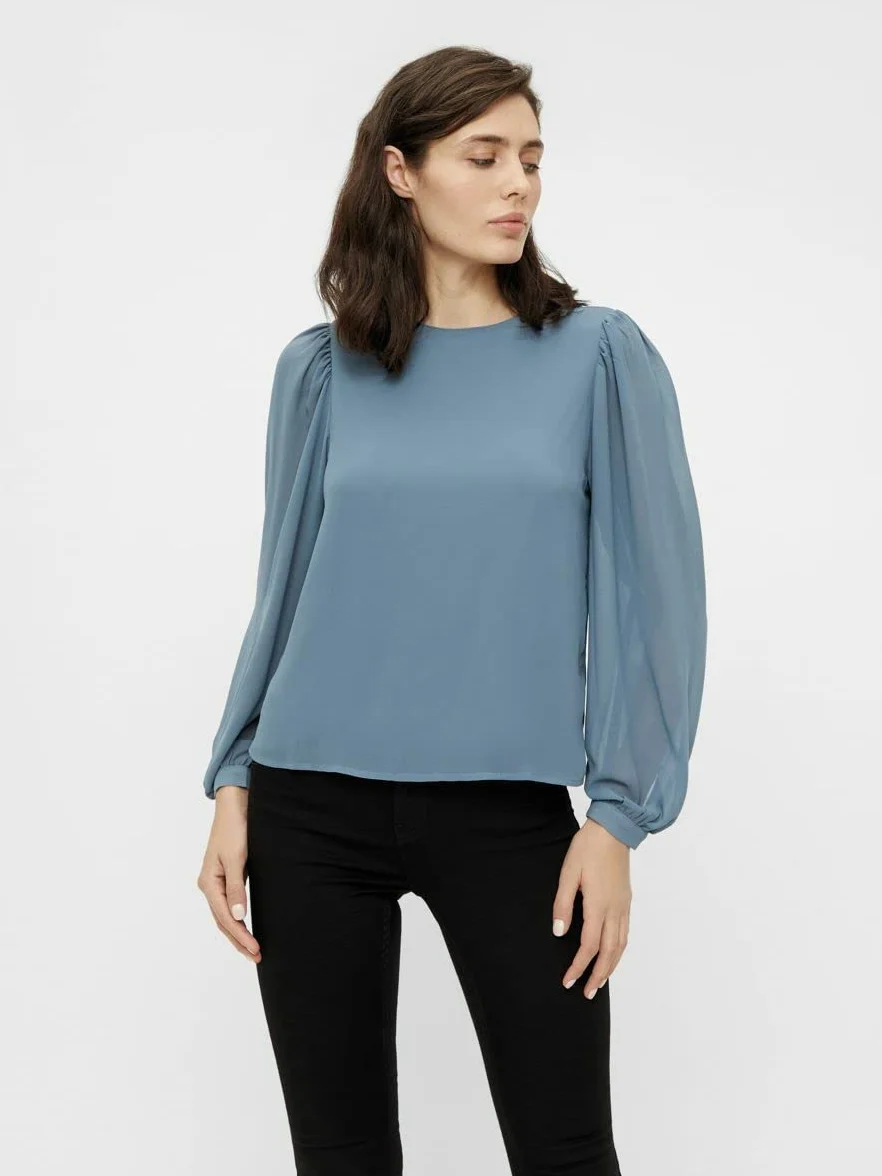 Object Bluzka Kobiety OBJMILA L/S TOP NOOS