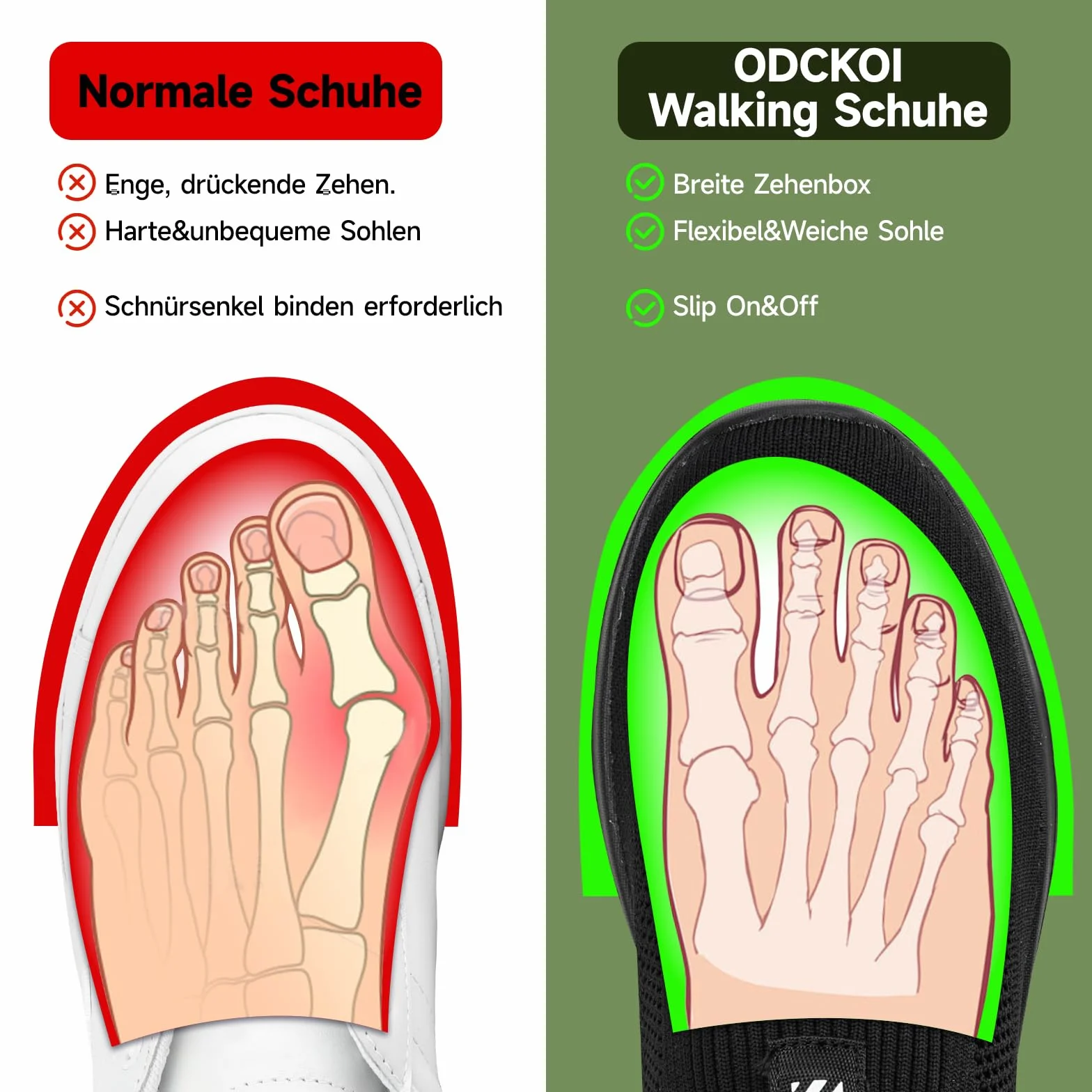 ODCKOI Slip On Sneaker Męskie trampki bez sznurowania Antypoślizgowe buty sportowe Buty do chodzenia po ulicy Buty do biegania Oddychające buty sportowe do biegania