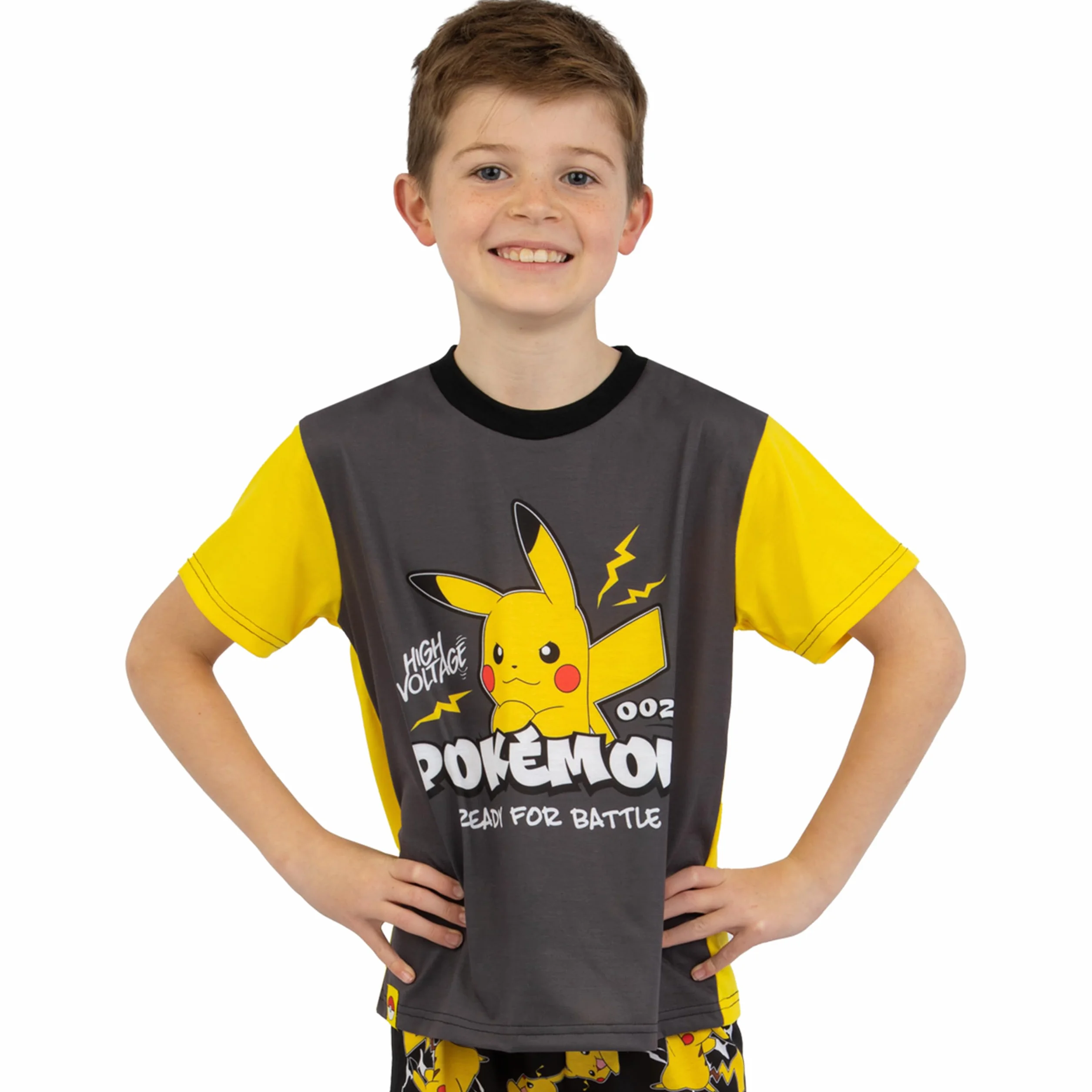 Pokémon Piżama | Piżama Chłopięca Pikachu | Piżama dla Chłopców | Zestaw Krótkiej Piżamy Chłopięcej z Krótkim Rękawem