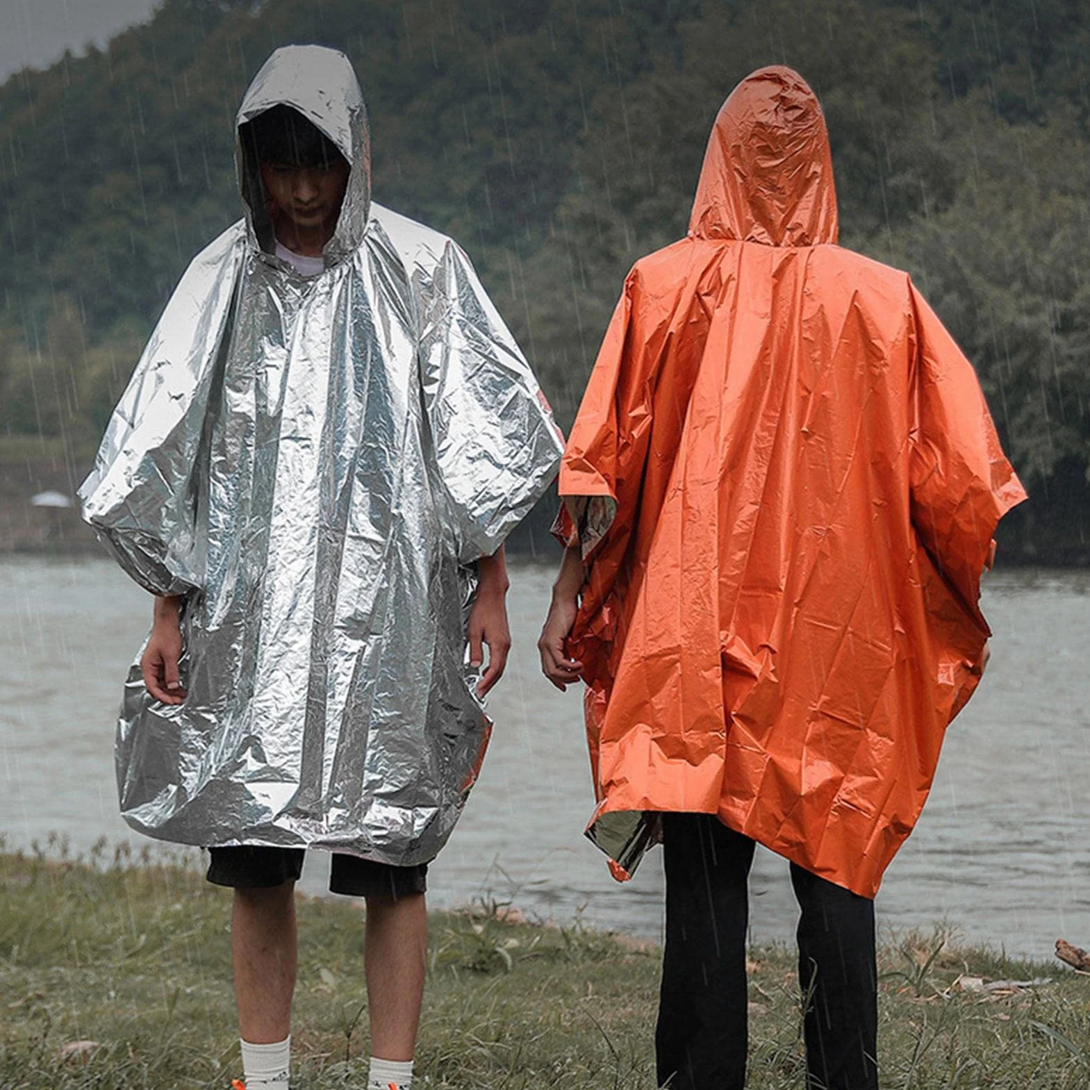 Poncho przeciwdeszczowe dla doros?ych - Peleryna przeciwdeszczowa poncho | Wiatroodporny, odporny rozdarcia p?aszcz przeciwdeszczowy z kieszeni? plecak turystyczny Pomurom