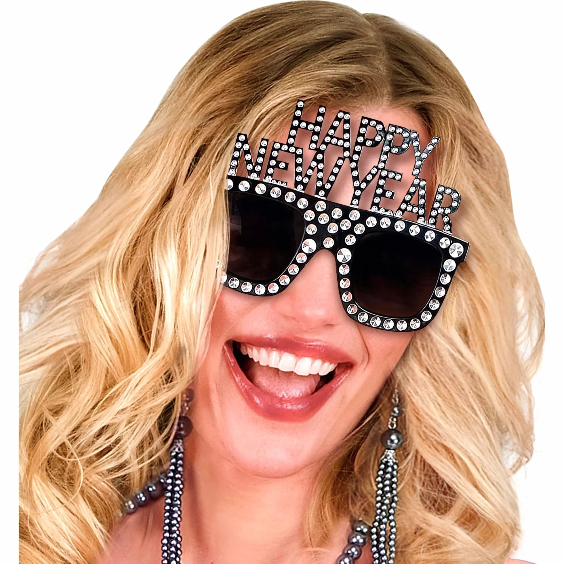 W WIDMANN MILANO Party Fashion - 21085 - Okulary Szczęśliwego Nowego Roku, srebrne, dodatek na Sylwestra, Nowy Rok