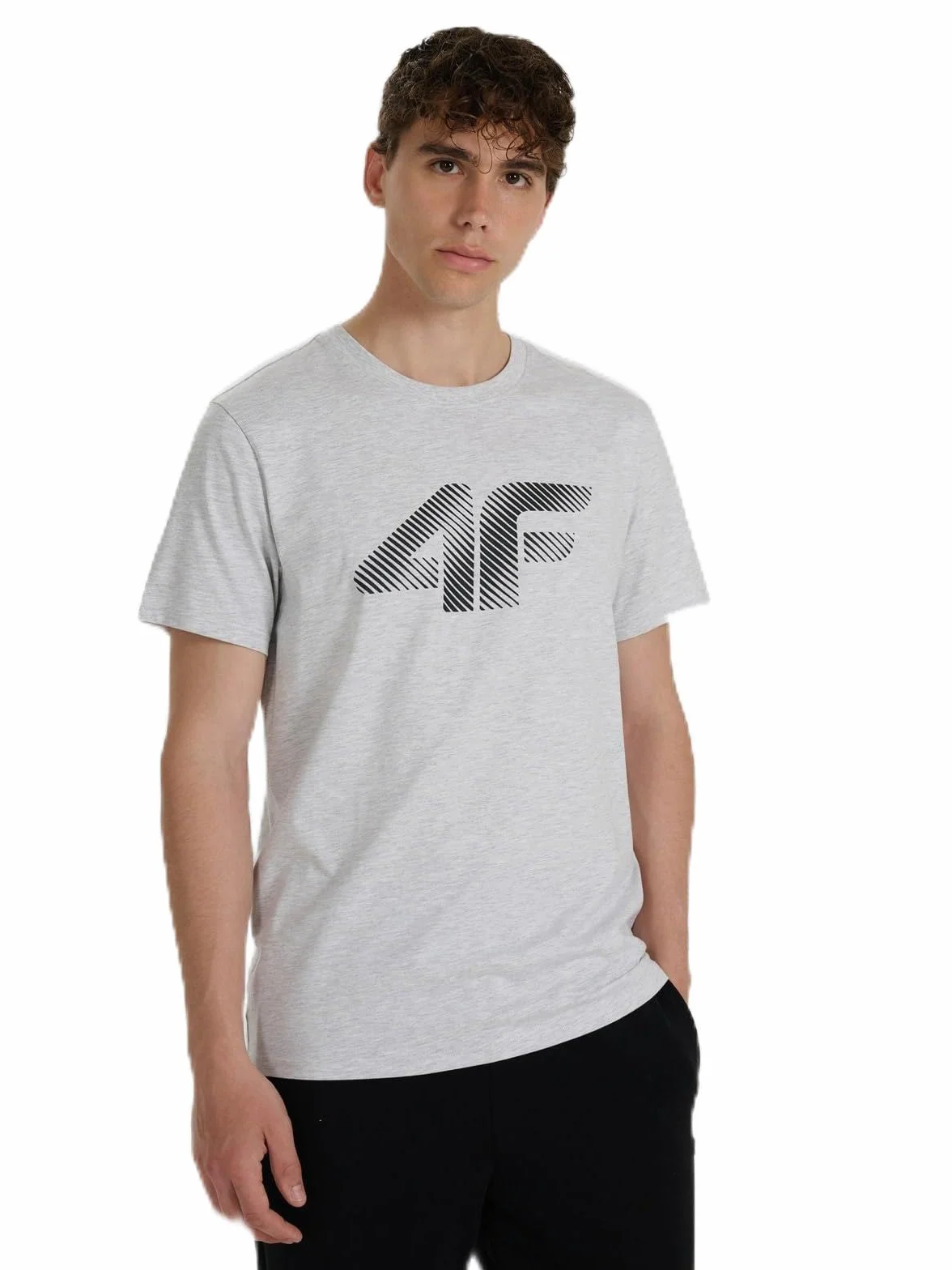 4F T-shirt regular z nadrukiem męski