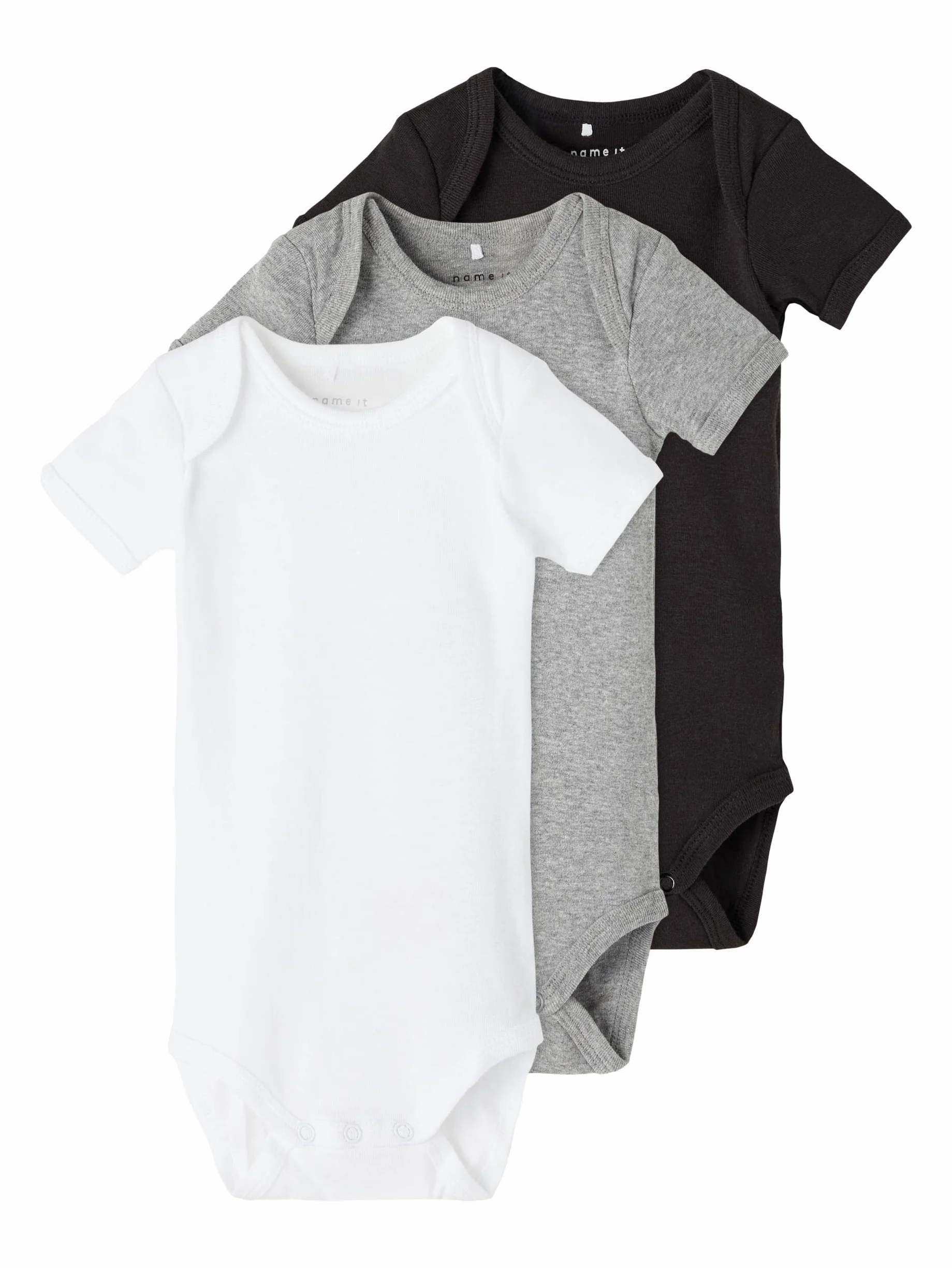 NAME IT śpioszki uniseks niemowlęta NBNBODY 3P SS BLACK 2 NOOS (3 w zestawie)