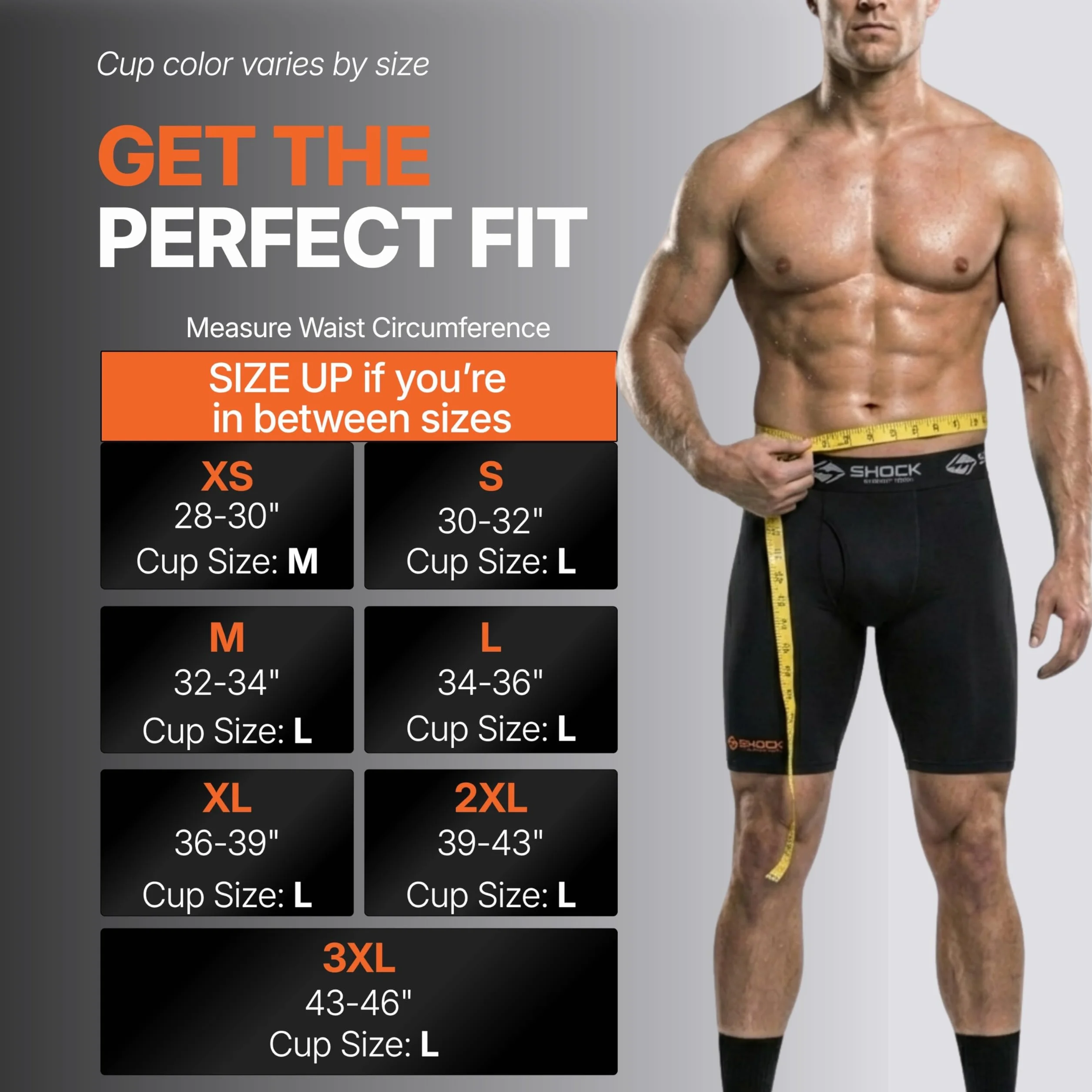 Shock Doctor Męskie spodenki kompresyjne Core z miseczką Bio Flex