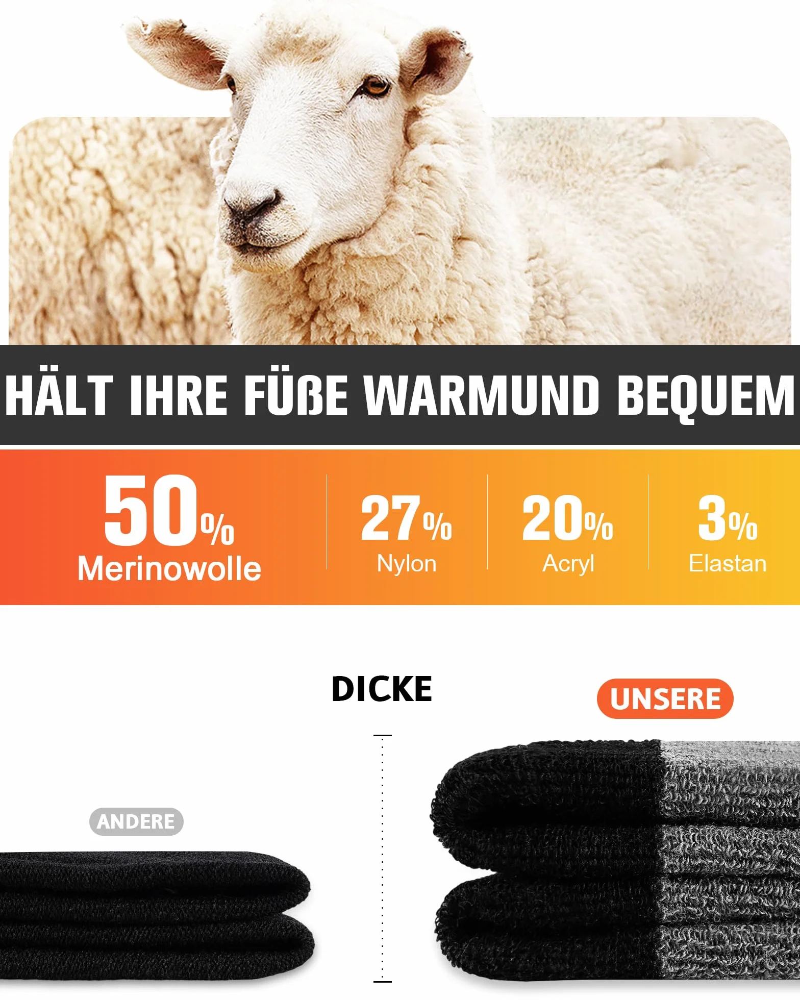 SockWaddles Skarpety trekkingowe z merynosów, dla mężczyzn i kobiet, oddychające, outdoorowe, trekkingowe, wyściełane, sportowe, zapobiegające powstawaniu pęcherzy, skarpety do biegania, z wełny