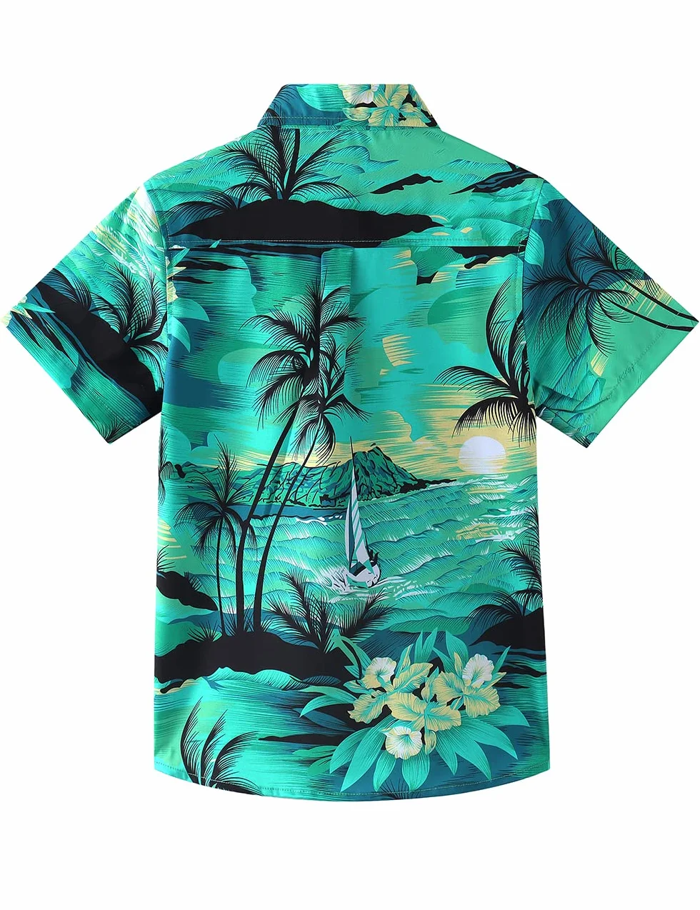 Spring&Gege Chłopięca luźna koszula hawajska z krótkim rękawem, Aloha, letnia plaża, z nadrukiem, unisex, koszula rekreacyjna (5-14 lat)