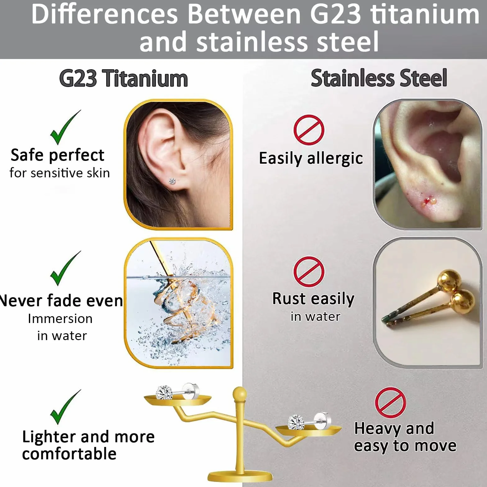 G23 tytanowy tragus piercing biżuteria helix labret kolczyk do nosa wargi kolczyk do chrząstki kolczyk Medusa Monroe hipoalergiczny bez nici wciskany płaski tył srebrny złoty CZ 16g 6mm 8mm