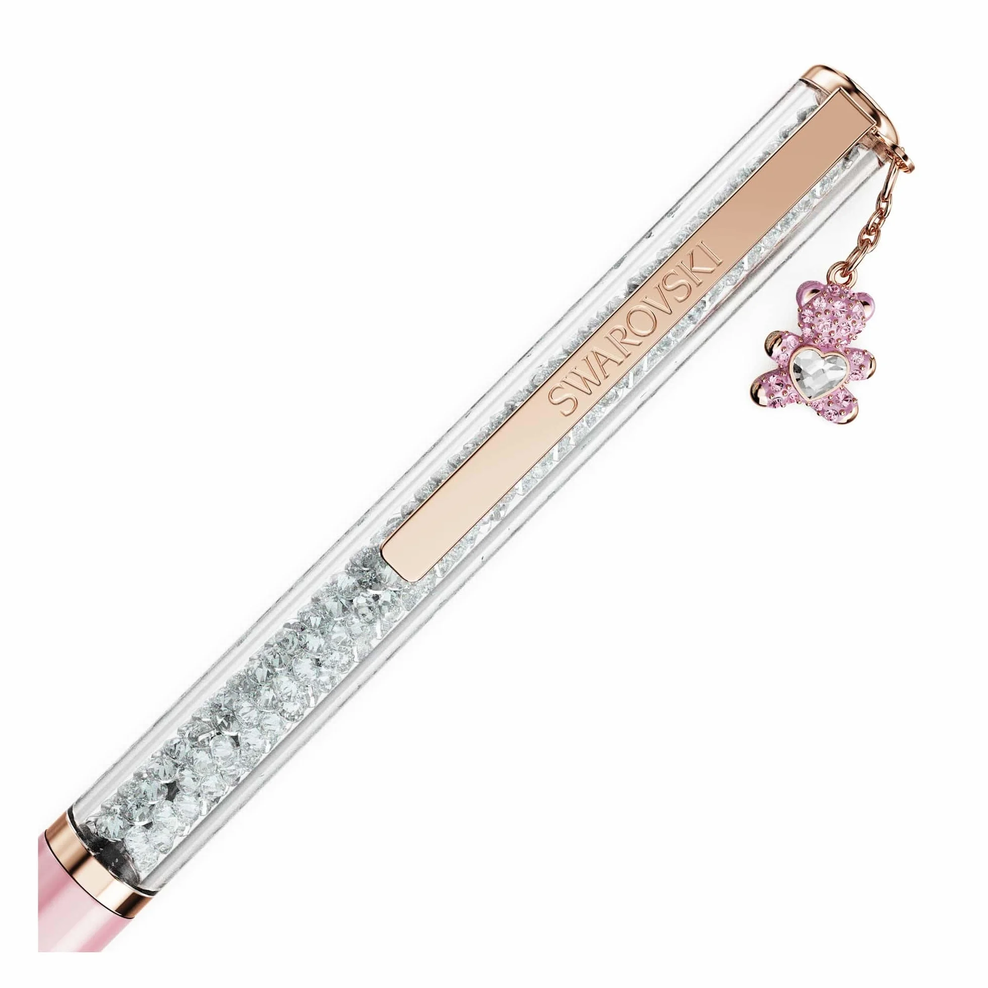 Swarovski Długopis Crystalline, Pluszowy miś, Różowy, Pokryty różowym lakierem, powłoka w odcieniu różowego złota