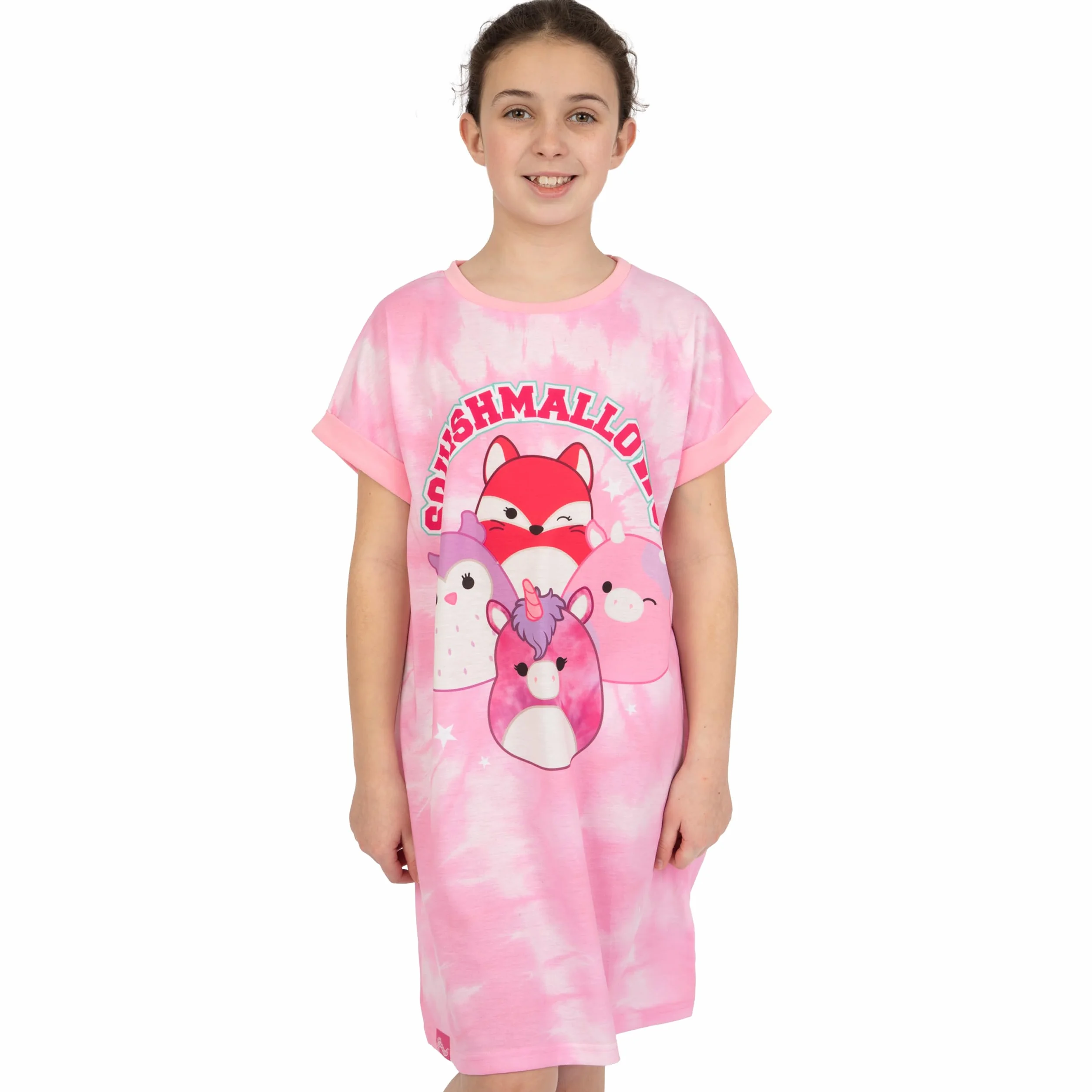 Squishmallows Piżama, Dziewczęca Koszula Nocna Tie-Dye, Squishmallow Koszula Nocna Ddla Dzieci, DziewCzęca Piżama W Stylu Tie-Dye