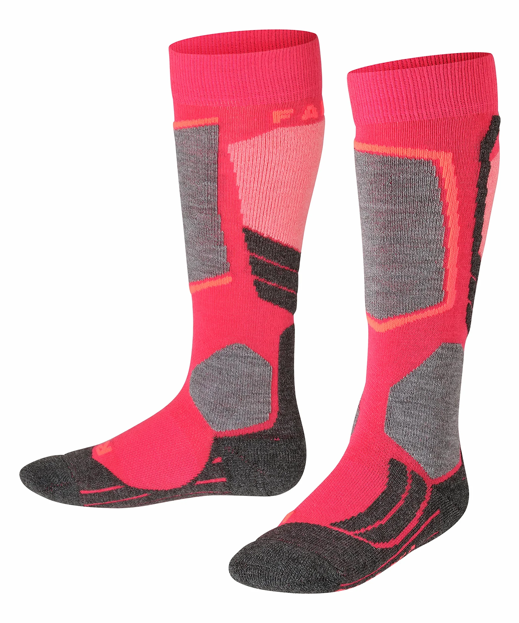 FALKE Uniseks - dzieci Skarpety narciarskie SK2 Intermediate K Kh Wełna ciepłe grube 1 Para, Czerwony Rose 8564, 27-30