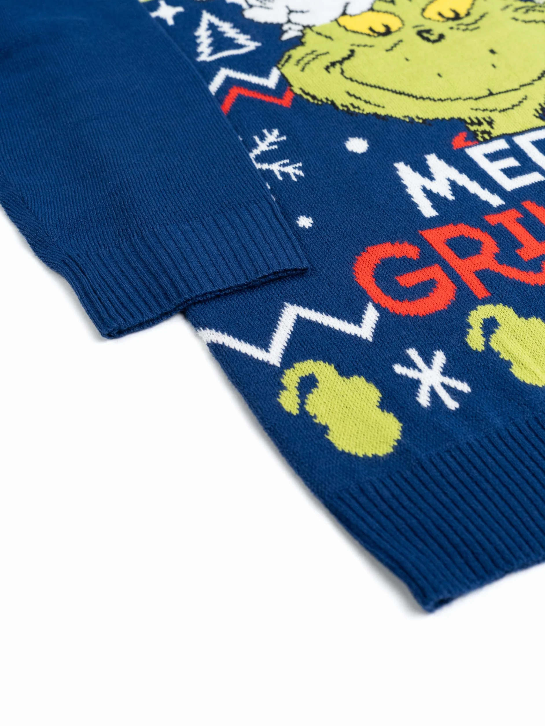 United Labels The Grinch sweter bożonarodzeniowy dla dzieci – Merry Grinchmas zimowa dzianina bluza Ugly Christmas Sweater Boże Narodzenie niebieski