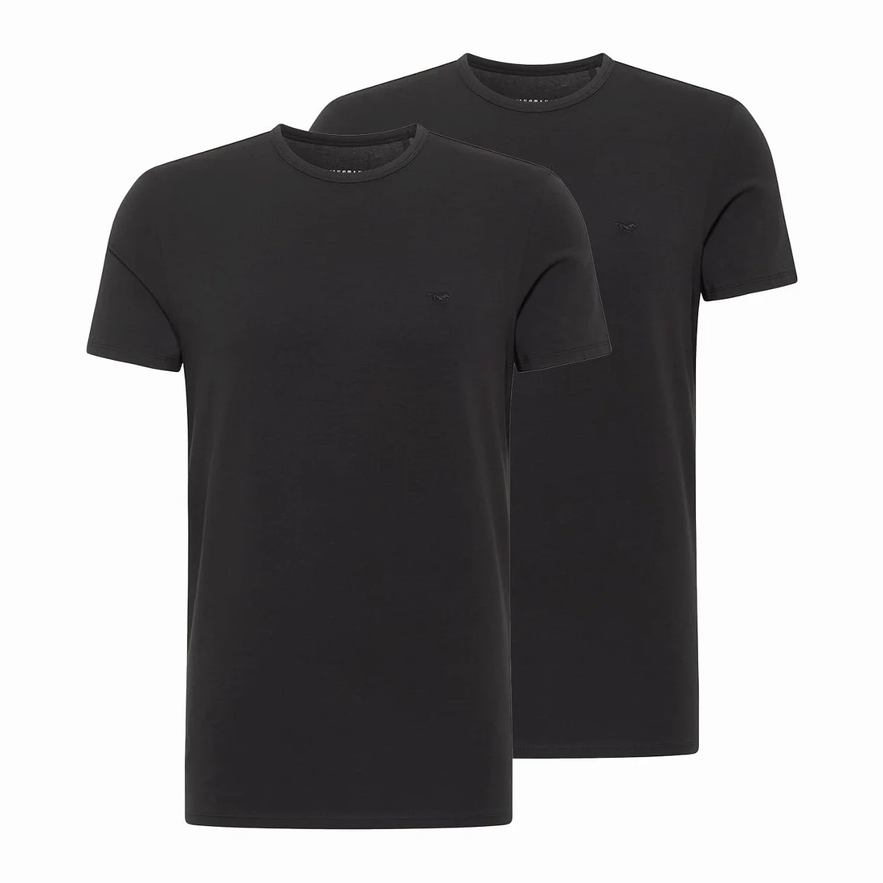 MUSTANG Allen T-shirt męski, zestaw 2 sztuk, krój Regular Fit, S-3XL, biały, czarny, rozciągliwy, Black 4142, XL
