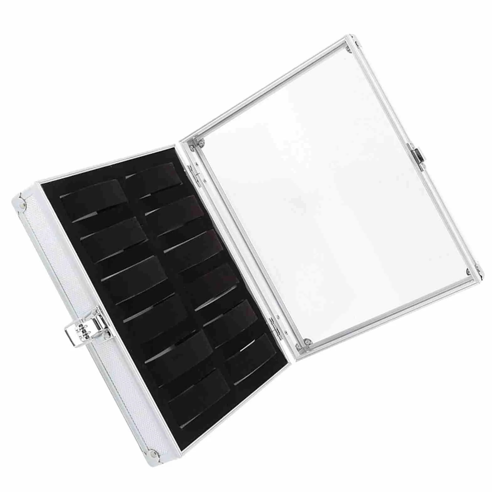 Keenso Elegancki Aluminiowy Wyświetlacz z Zegara z Akrylowym Oknem Wyświetlacza, Wysokiej ści Pudełko do Przechowywania dla Entuzjastów, Szczeliny 6/12 do Organizowania Zegarków i Biżuterii
