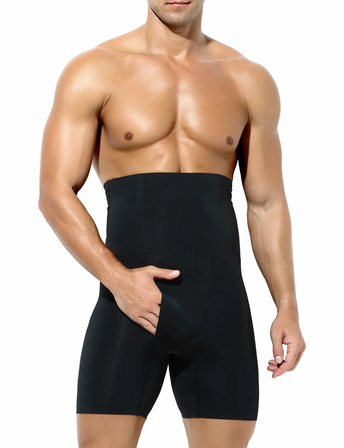 Casey Kevin Shapewear Boxerki wyszczuplające brzuch dla mężczyzn, body shaper, szorty kompresyjne, szorty wyszczuplające brzuch, spodnie męskie, bielizna męska, K1 - czarny, M