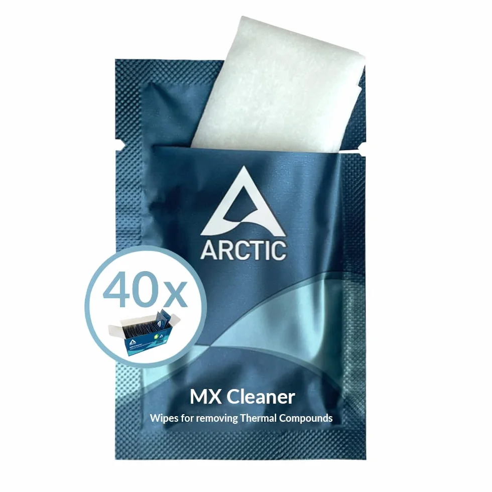 ARCTIC MX Cleaner (40 sztuk) - Ściereczki do usuwania pasty termicznej, 11,5 x 11,5 cm, biodegradowalne