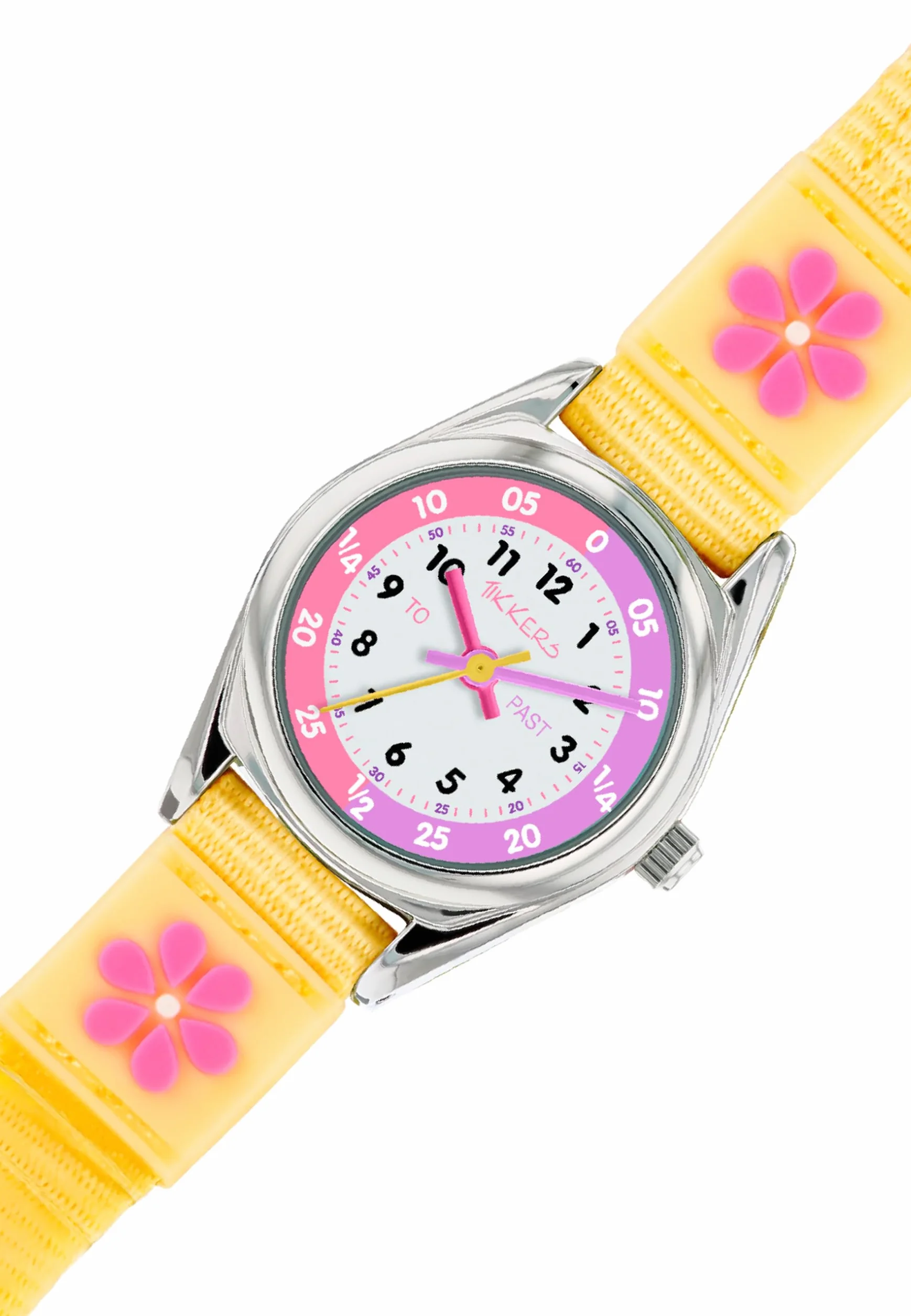 Tikkers Dziewczęcy analogowy klasyczny zegarek kwarcowy z paskiem tekstylnym TK0155, pasek