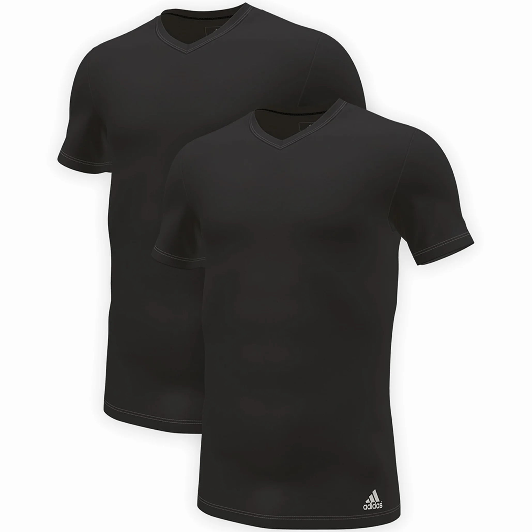 Adidas Sports Underwea Męskie Koszulki, Multipak V-Neck T, 2 Sztuki, Koszulka Bazelayer, Czarna, L