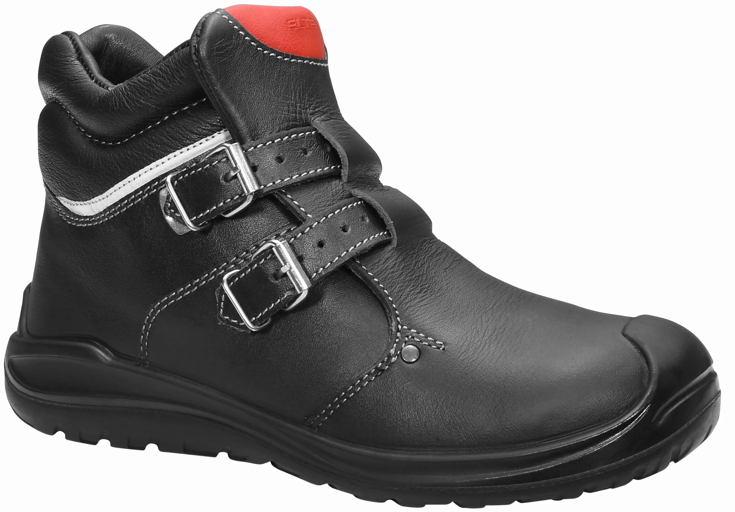 ELTEN Anderson Roof S3 HI, męskie, skórzane, stalowe noski, lekkie, wytrzymałe, czarne/czerwone, rozmiar: 44