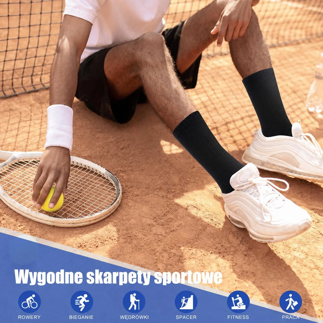 SockWaddles Skarpety Dla Mężczyzn i Kobiet, Bezszwowe Skarpety Bawełniane, Oddychające i Ochronne Przed Pęcherzami Skarpety Sportowe, Idealne do Pracy, Biegania, Wędrówek, 6 Par Unisex