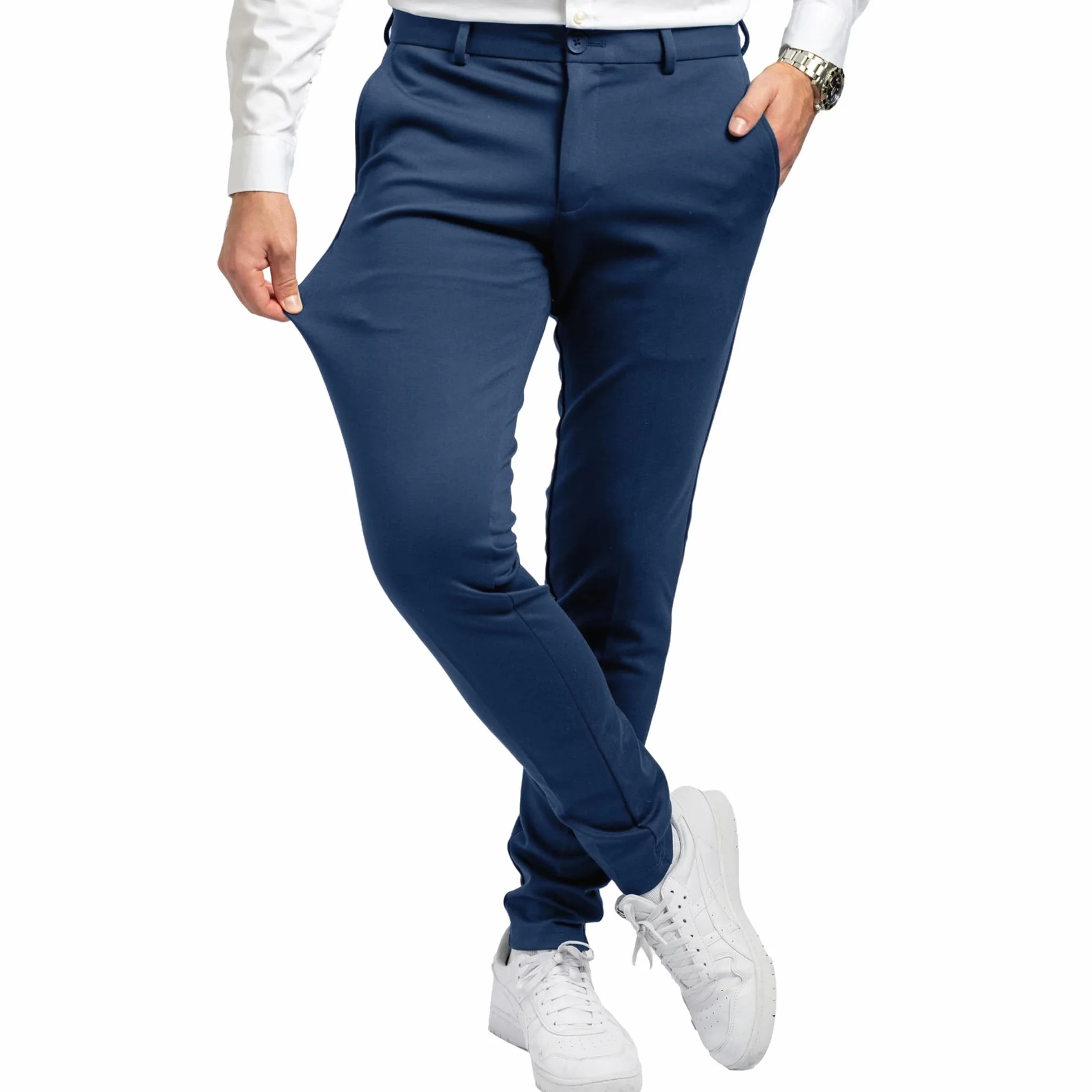 Performance Pants Męskie - stylowe spodnie męskie slim fit ze stretchem - wygodne praktyczne spodnie męskie do biznesu i w czasie wolnym - wygodne spodnie materiałowe męskie