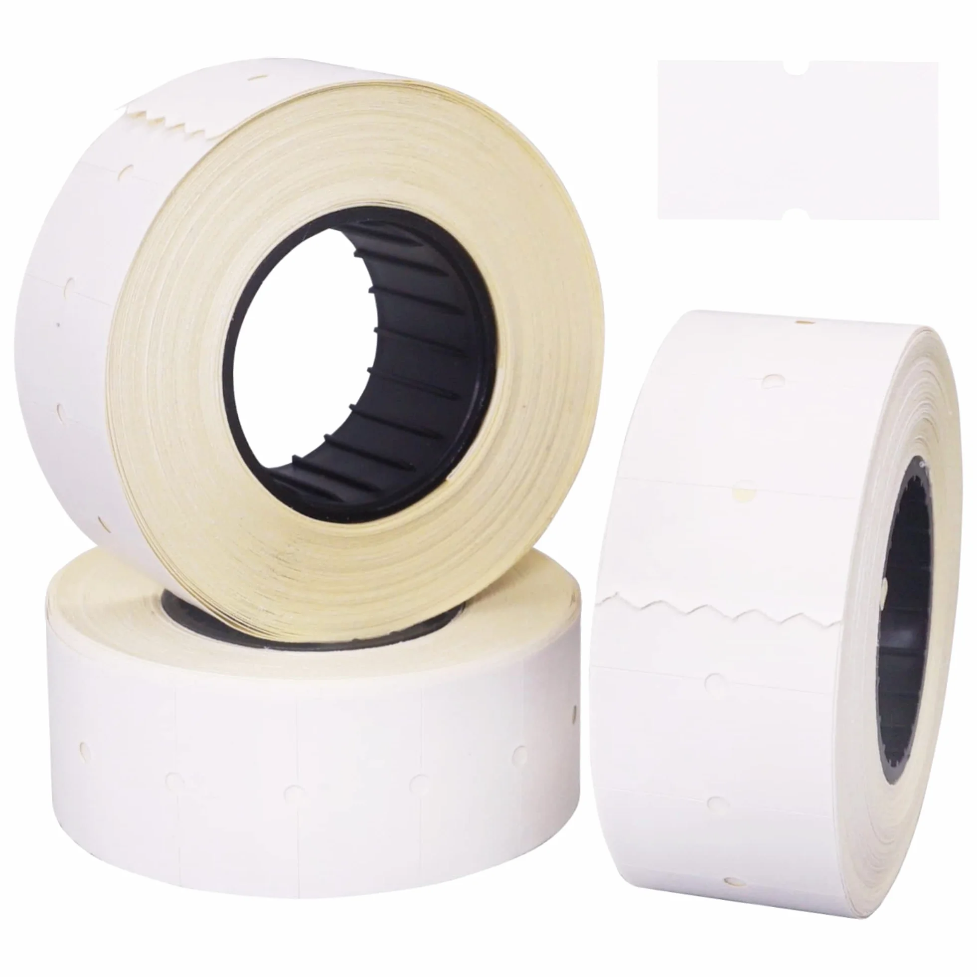SKIR'CO (30 rolek) Etykiety na broń 21 x 12 mm kolor biały, etykiety cenowe, 30 000 naklejek cenowych, etykiety do oznaczania cen