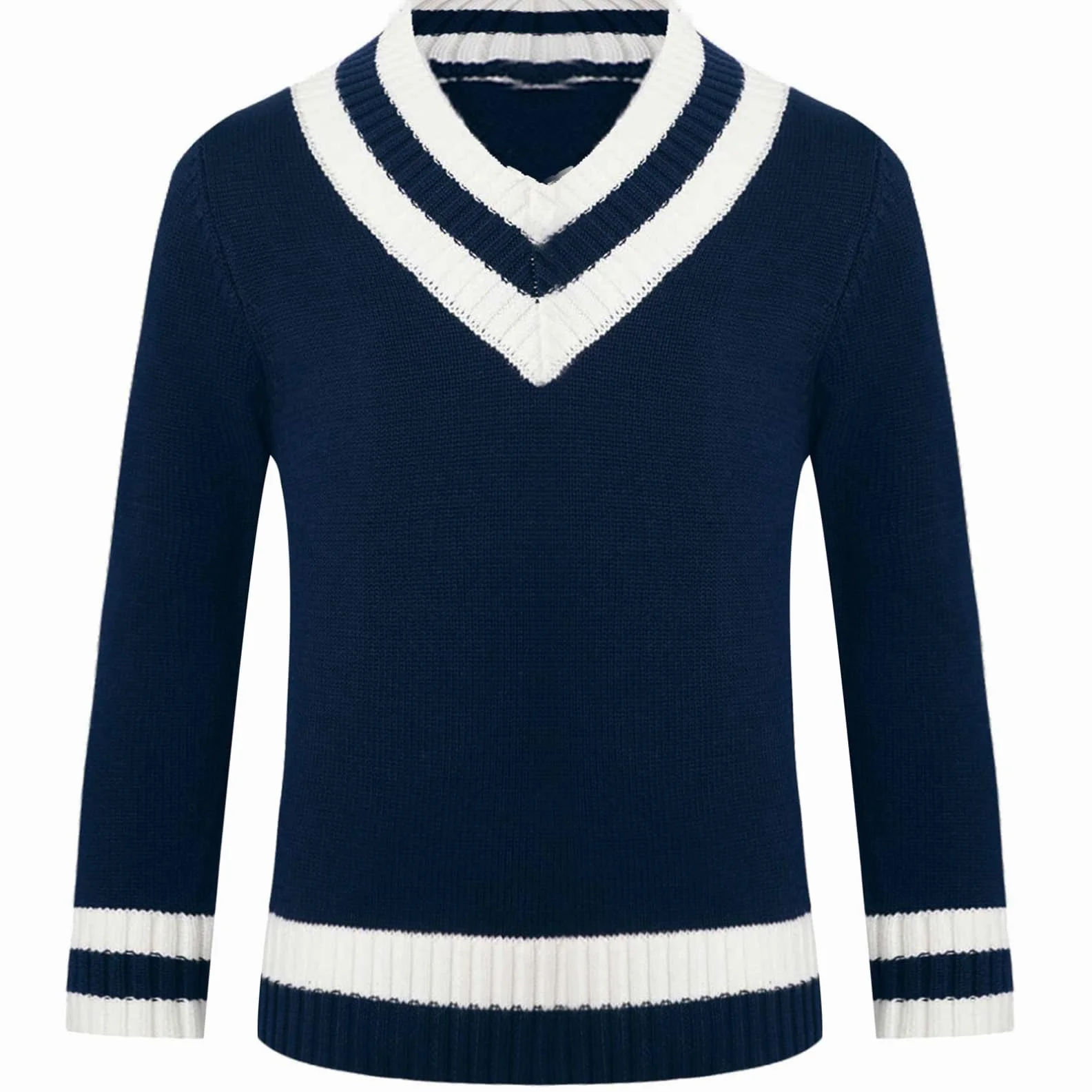 Agoky Chłopięcy sweter z długim rękawem w paski, delikatny krój, ciepły top, na jesień i zimę, mundurki szkolne JK