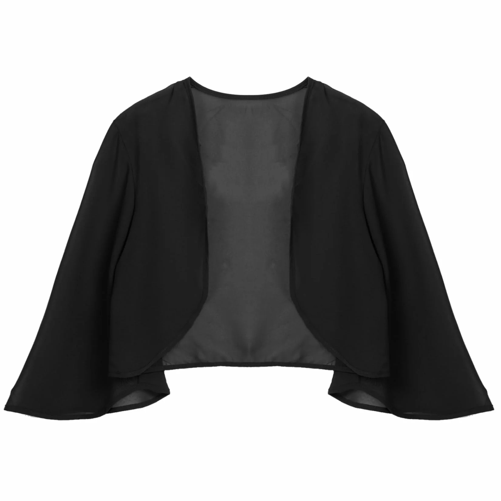 Jugaoge Eleganckie damskie bolerko z szyfonu, kardigan z dzianiny, rękawy 3/4, krótkie, odświętne, na ramię, kardigan, basic, jednokolorowe, na wesele, imprezę