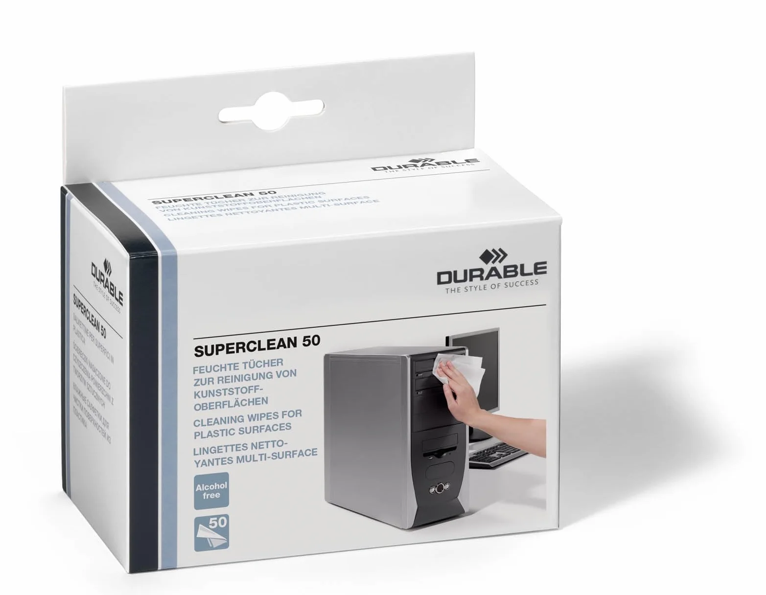 Durable 578802 Ściereczki do plastiku Superclean 50, opak. 50 sztuk.