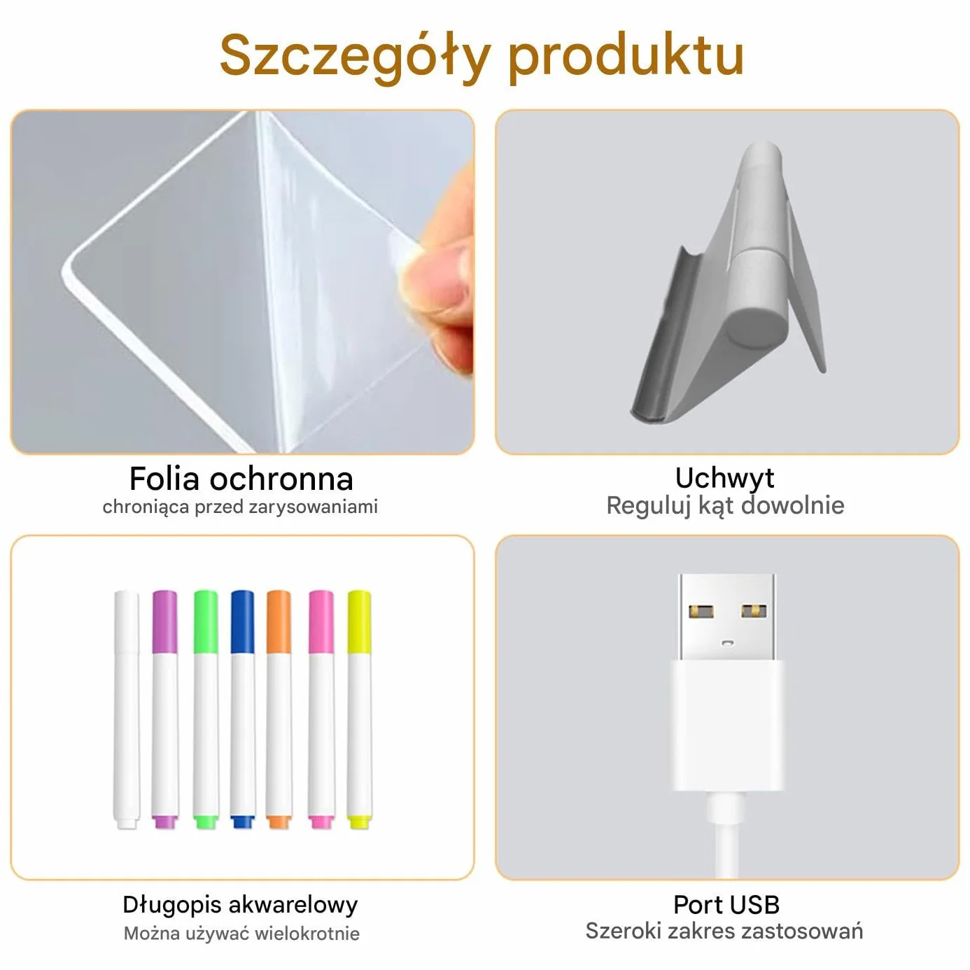 Deska LED Do Notatek - Przezroczysta Tablica Akrylowa - Z 12 Kolorowymi Pisakami i Sk?adanym Stela?em ?wiec?ca i Sucho?cieralna,Dla Dziewczynek I Ch?opców