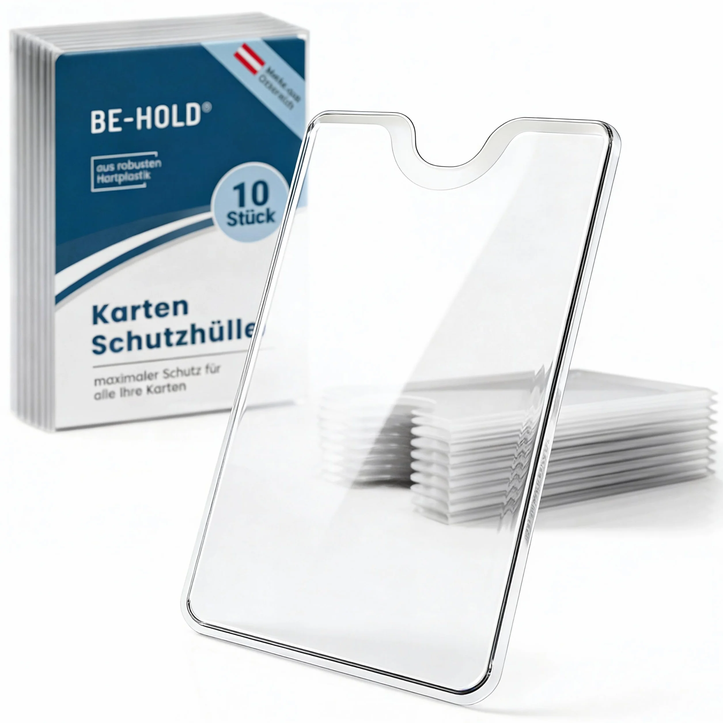 BE-HOLD Etui na karty kredytowe, 10 szt., etui do ochrony kart bankowych itp., do portfela, przezroczysty, 86 x 54 mm, klasyczny