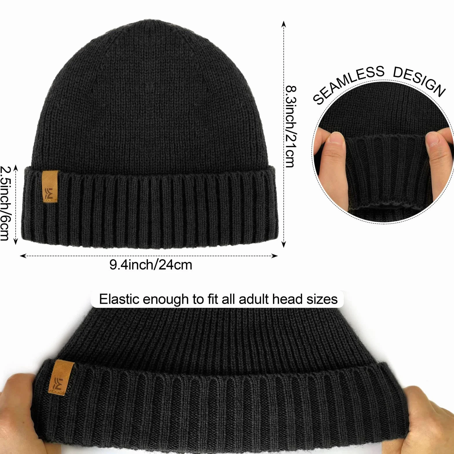 Męska Czapka Zimowa na Zimę, Thinsulate Ocieplenie i Wiatroszczelna Wełniana Beanie, Unisex Ciepła Strickmütze dla Kobiet i Mężczyzn