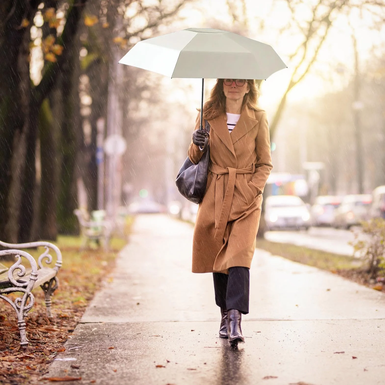 Mini Travel Umbrella - Compact Foldable Rain for Sun Protection UPF 50+ | Lightweight Portable Canopy with Wind Resistant Frame, Small Pocket Size for Bag Backpack Daily Commute Use