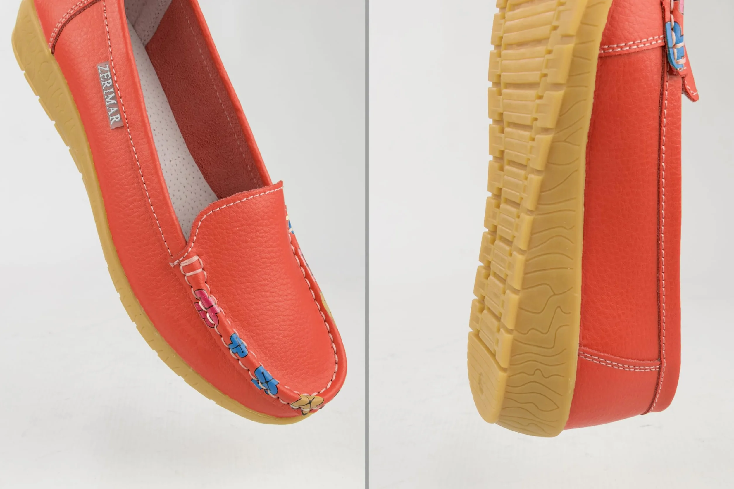 Zerimar Wygodne buty damskie - skórzane mokasyny damskie - letnie damskie buty - damskie skórzane mokasyny - stylowe i wygodne