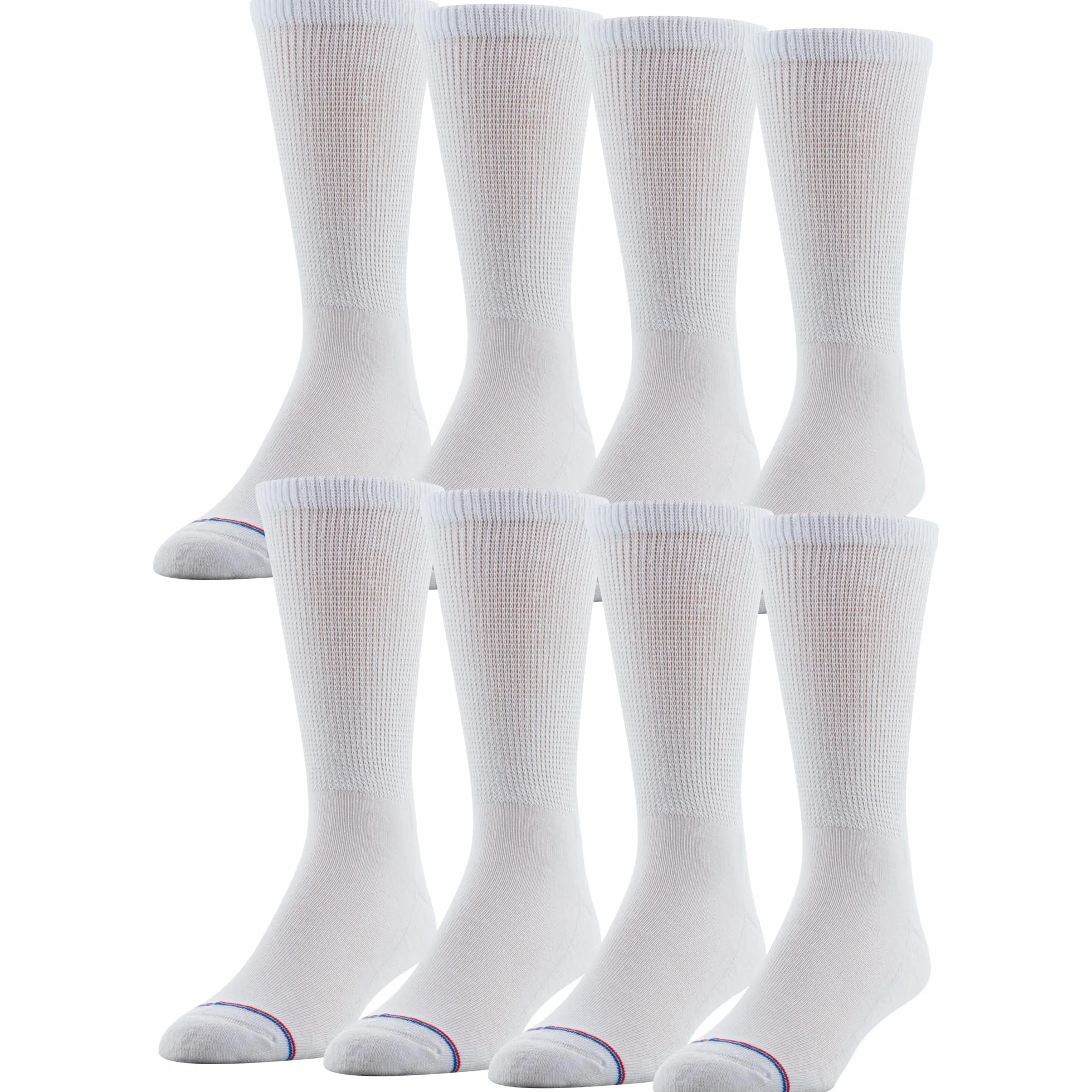 Medipeds Mens 8 Pair Diabetic Crew Socks