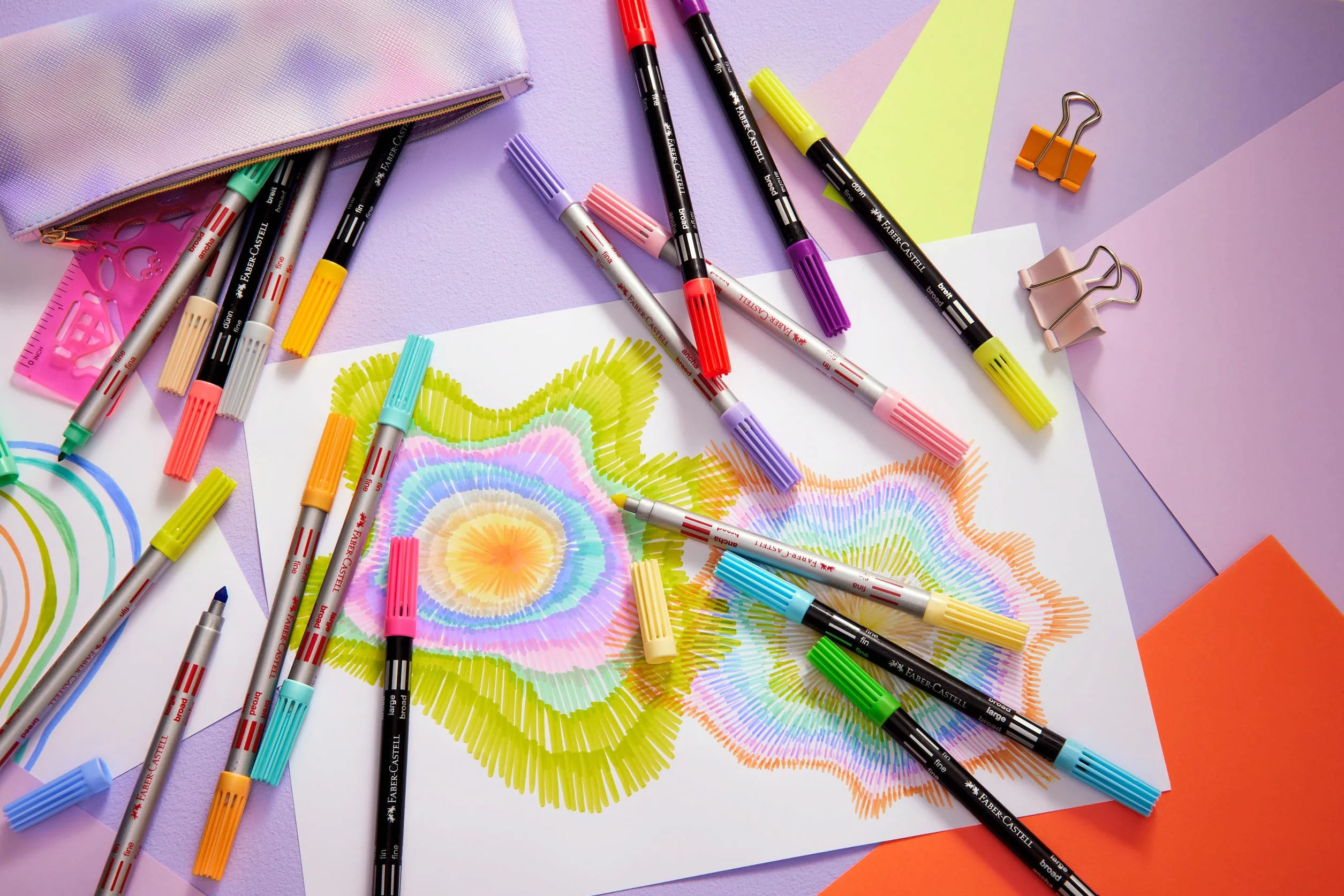 Faber-Castell 151140 - Zestaw flamastrów z 40 podwójnymi końcówkami dla dzieci i dorosłych