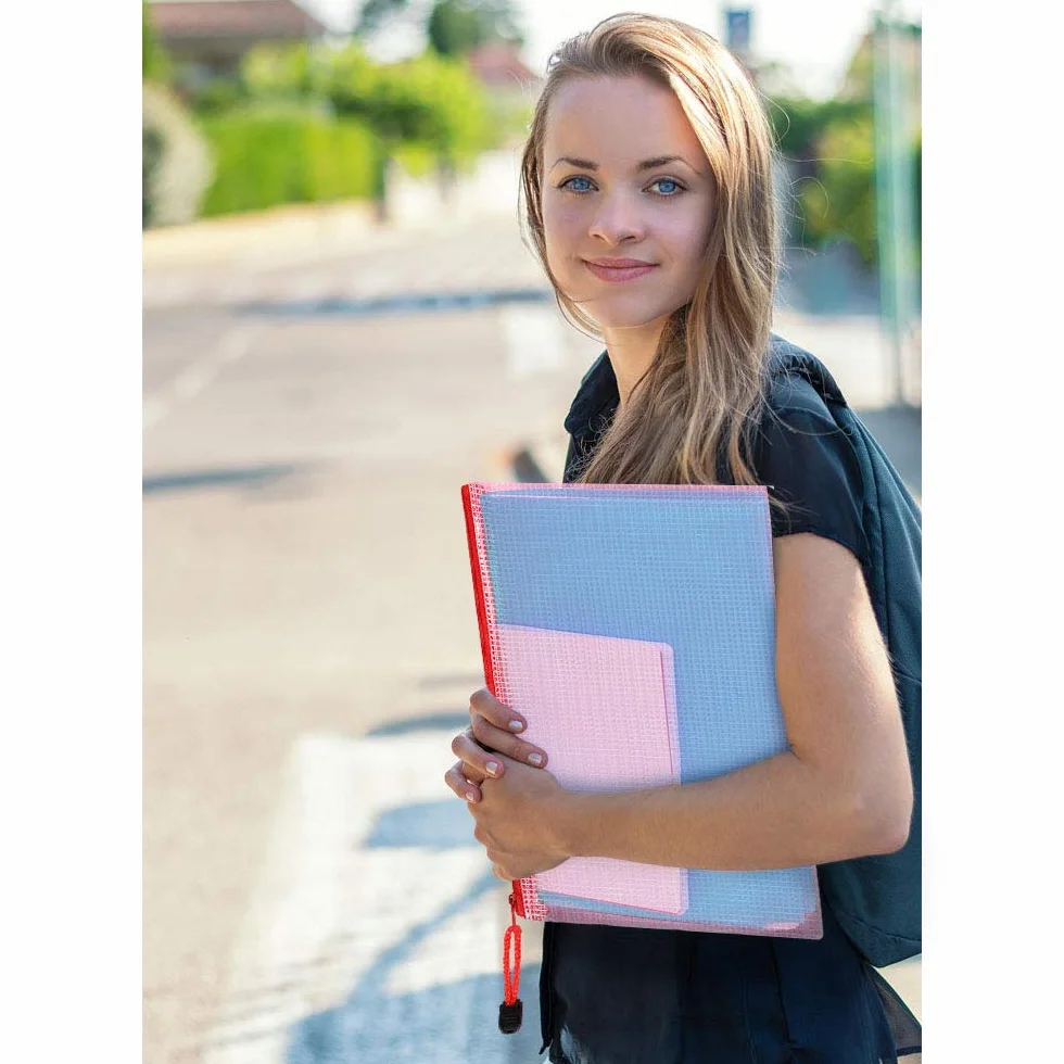 Vicloon A4,10 szt., kieszenie na foldery, PVC Zipper Folder Saszetki do przechowywania dokumentów Przepisy firmowe Organizacja - różne kolory