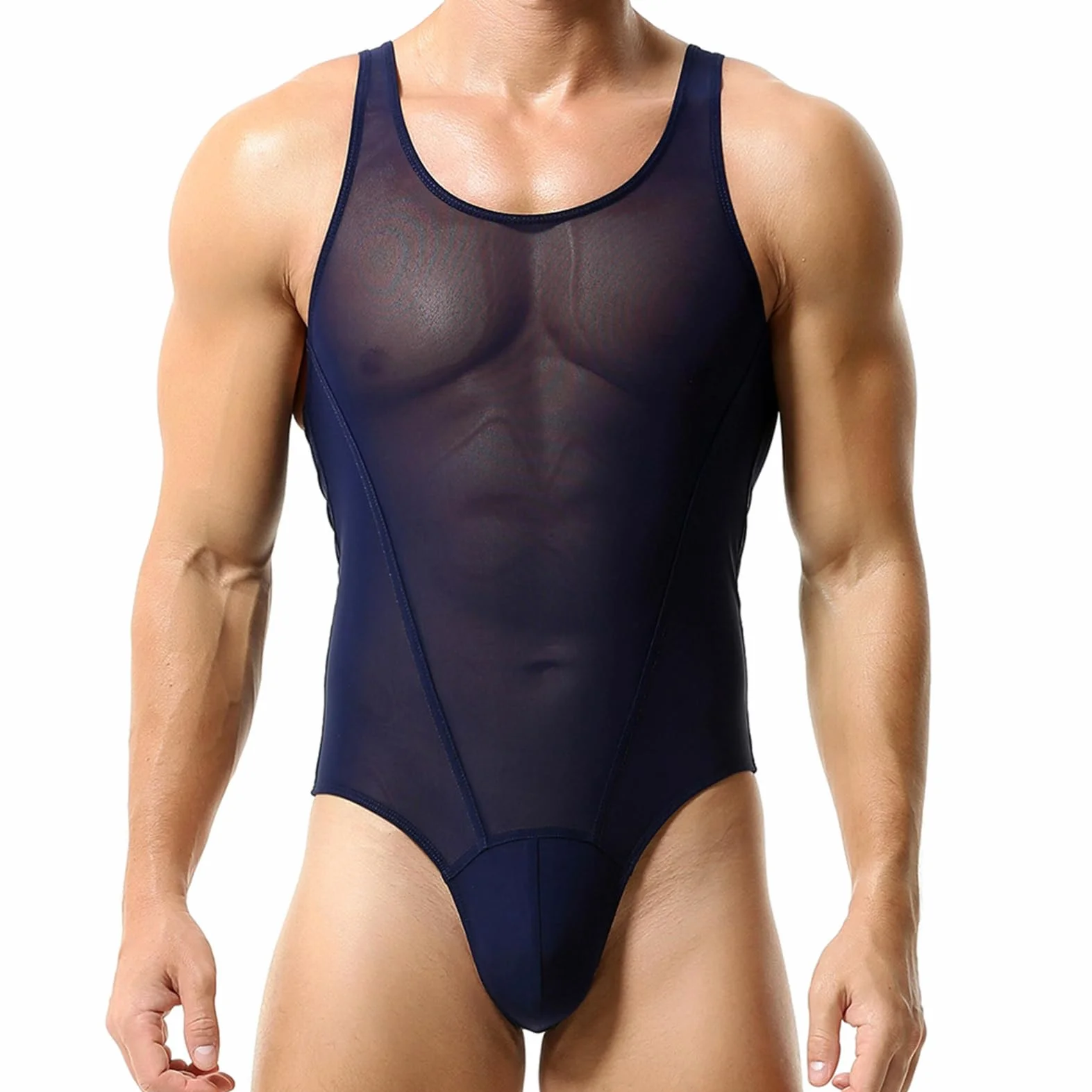 Męski Body Body Przezroczyste Stringi Bielizna Rajstopy Body Sport Mankini Jockstrap Open Gay Slip Set Jumpsuit Clubwear
