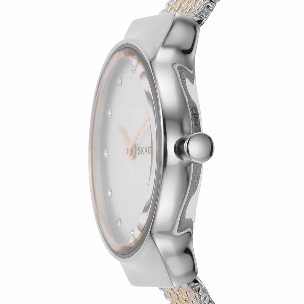 Skagen zegarek Freja Lille dla kobiet, kwarcowy mechanizm dwukierunkowy z paskiem ze stali szlachetnej lub skóry