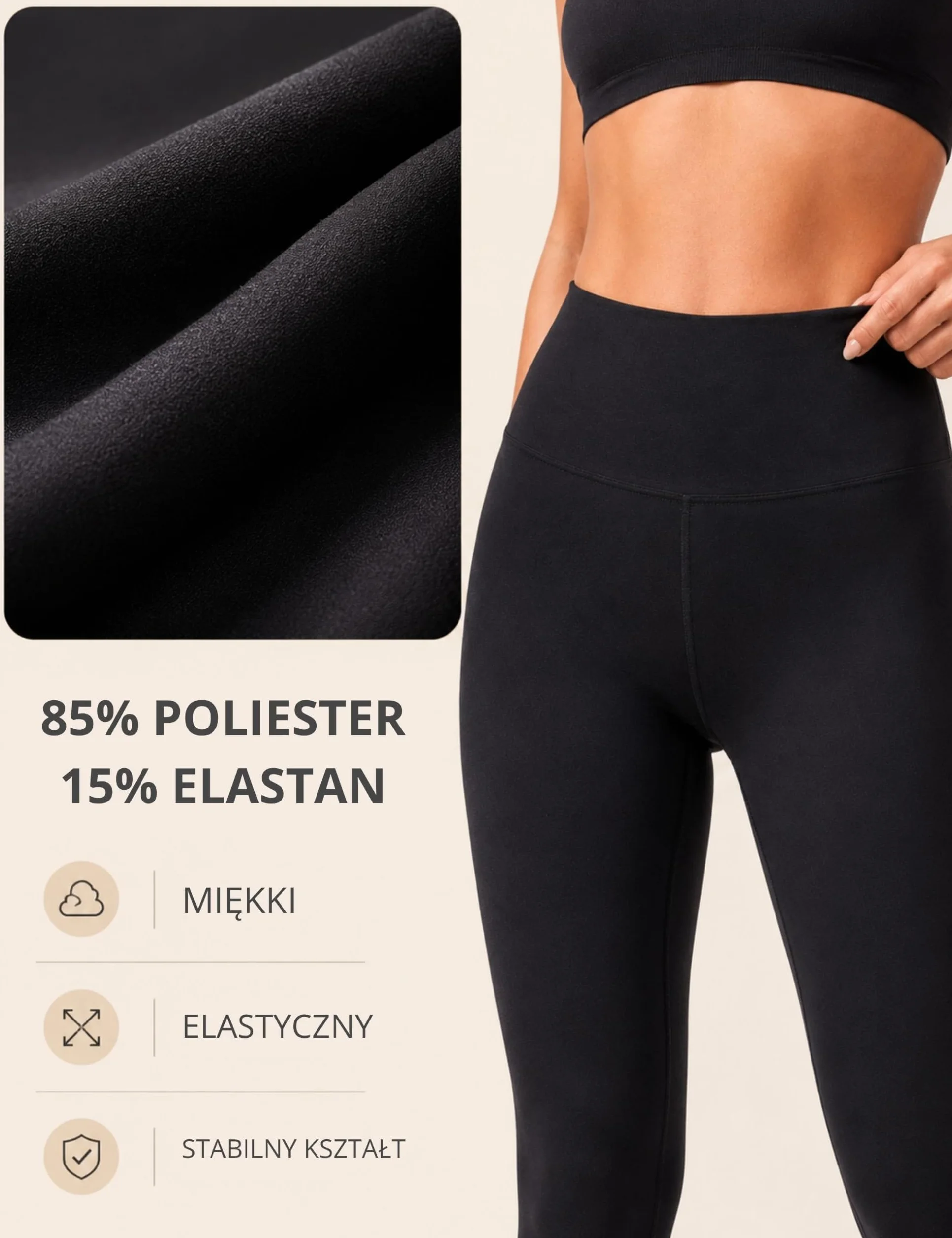 Basic Treasure Leginsy Kryjące dla Kobiet, Wysoki Stan, Długie Leginsy Sportowe, Spodnie Do Gimnastyki, Długie Spodnie Do Jogi