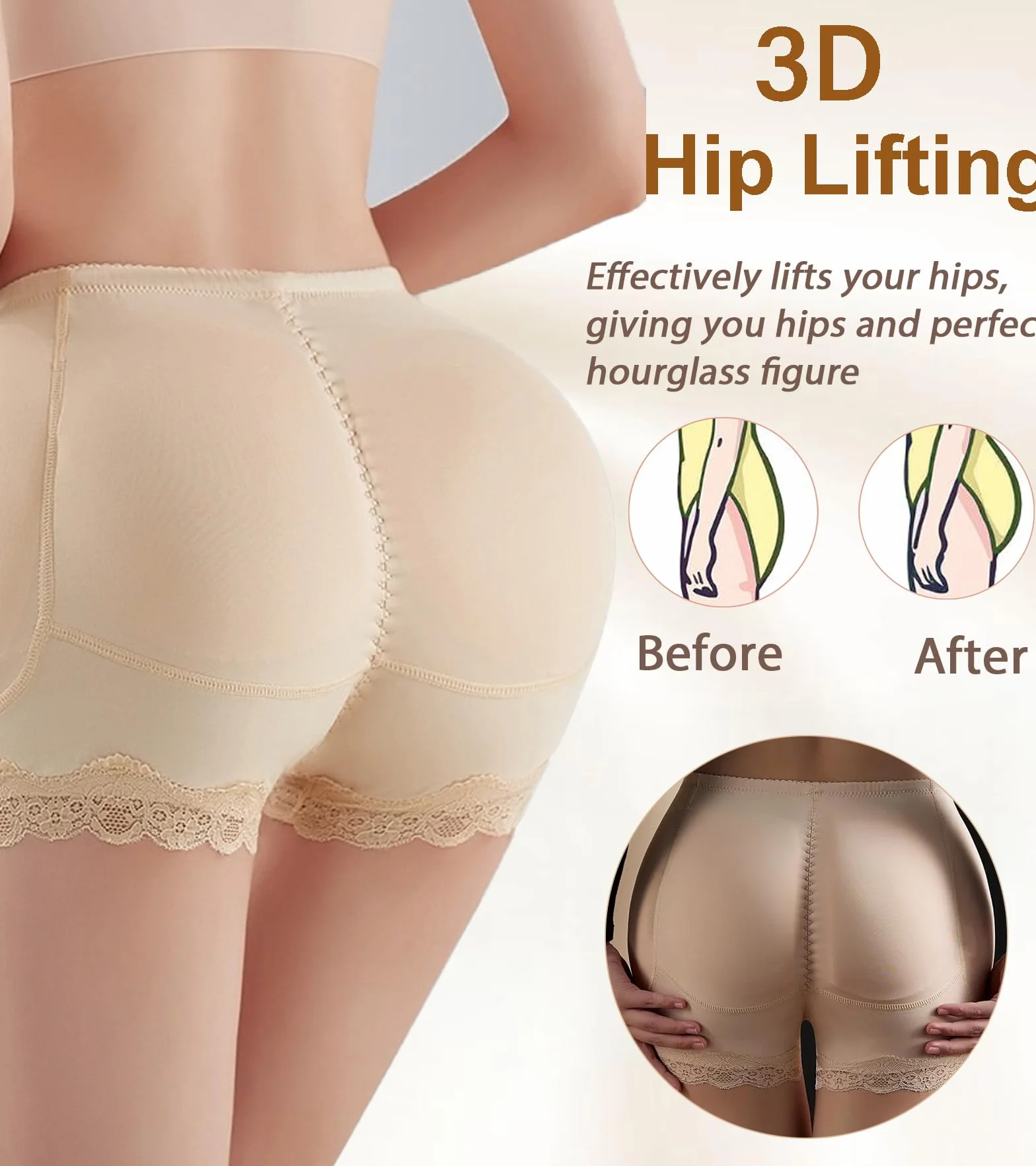 Wyściełane majtki damskie majtki pośladki majtki push up butt lifter body shaper Invisible Perfect Butt Shaper Panty wyściełane majtki modelujące majtki z wyjmowanymi wyściełanymi