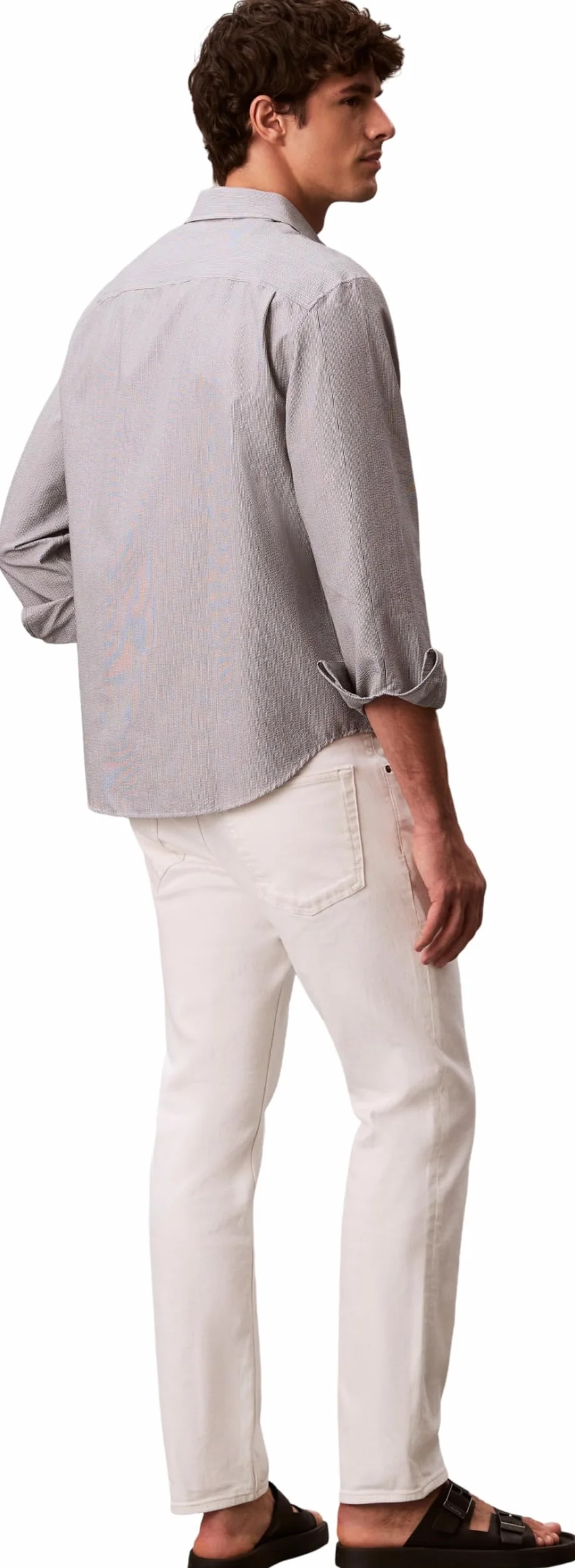 Calvin Klein Slim Chalk White Jean Lv04rf751g - Dżins Mężczyźni