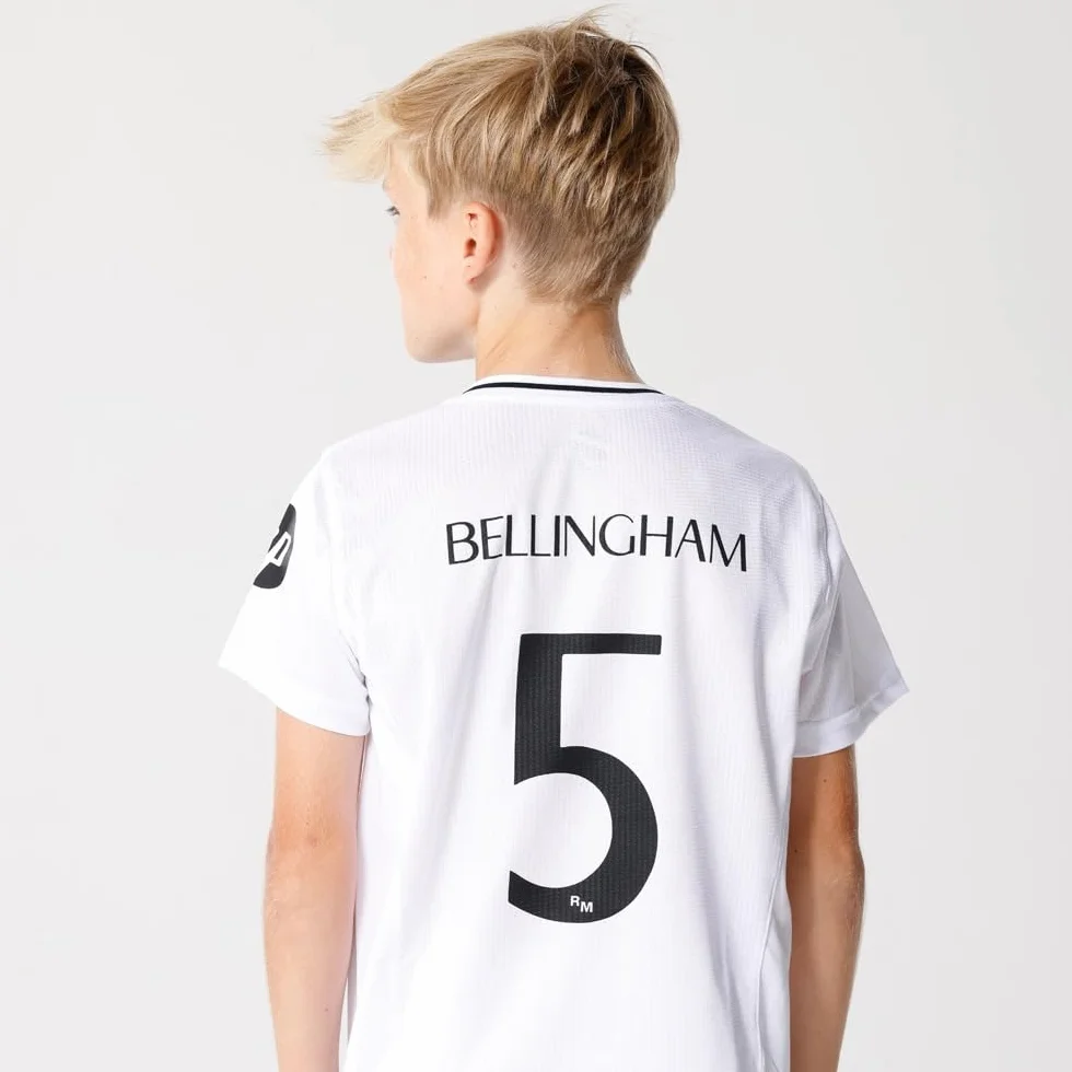 Real Madrid Dzieci Zestaw Domowy Sezon 24/25, Bellingham, 12 Lat, Replika Z Oficjalną Licencją