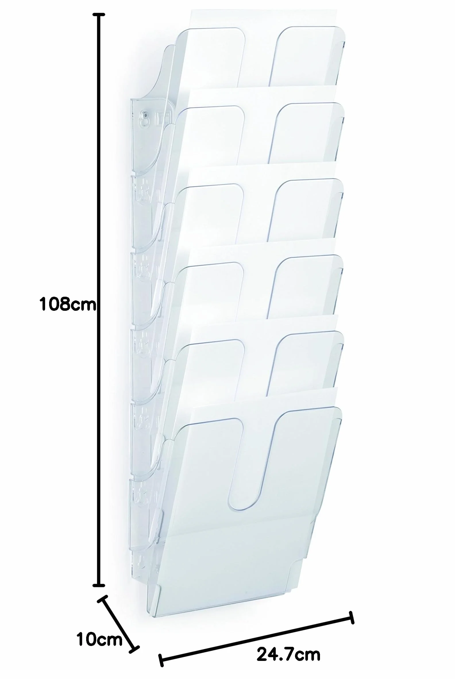 Durable 1700008401 Zestaw sześciu pojemników na dokumenty Flexiplus 6 A4 (pionowy), przezroczysty.